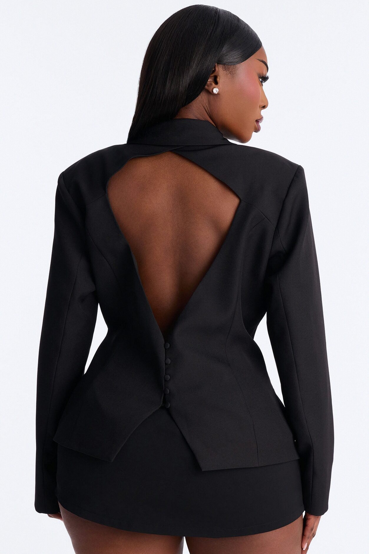 She Means Business Shoulder Pads Twill Top - Black