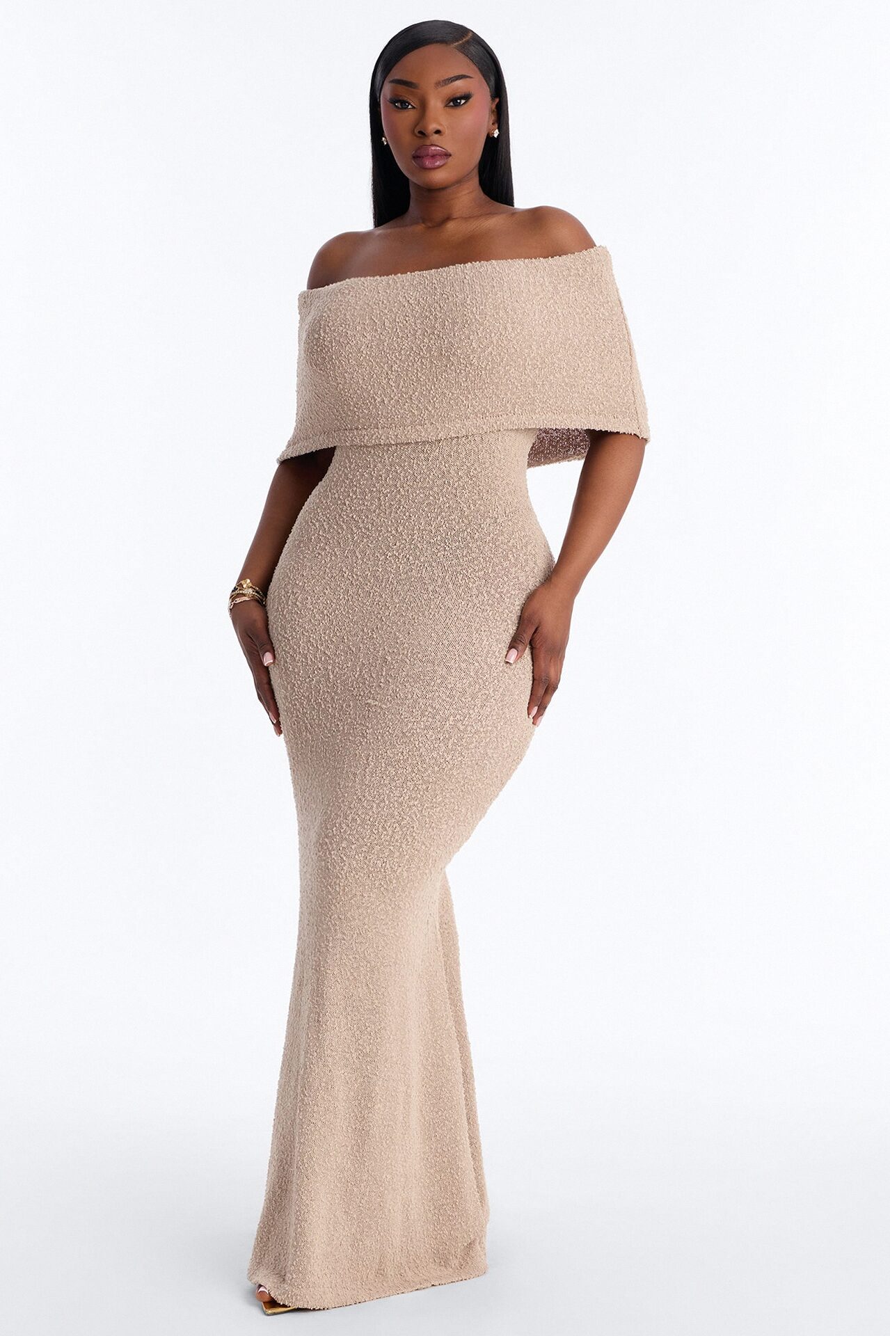 Effortless Edge Sweater Maxi Dress - Taupe