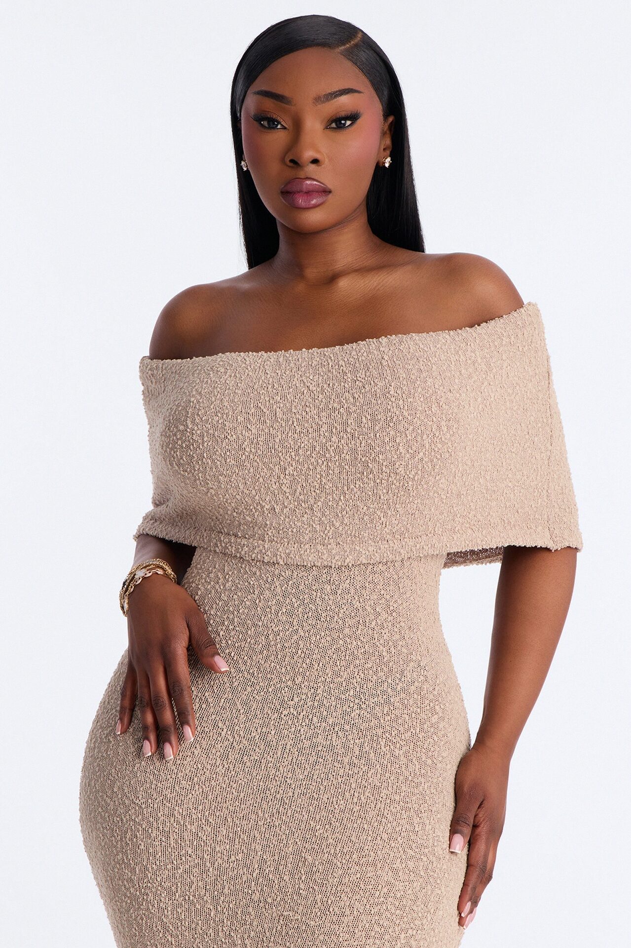 Effortless Edge Sweater Maxi Dress - Taupe
