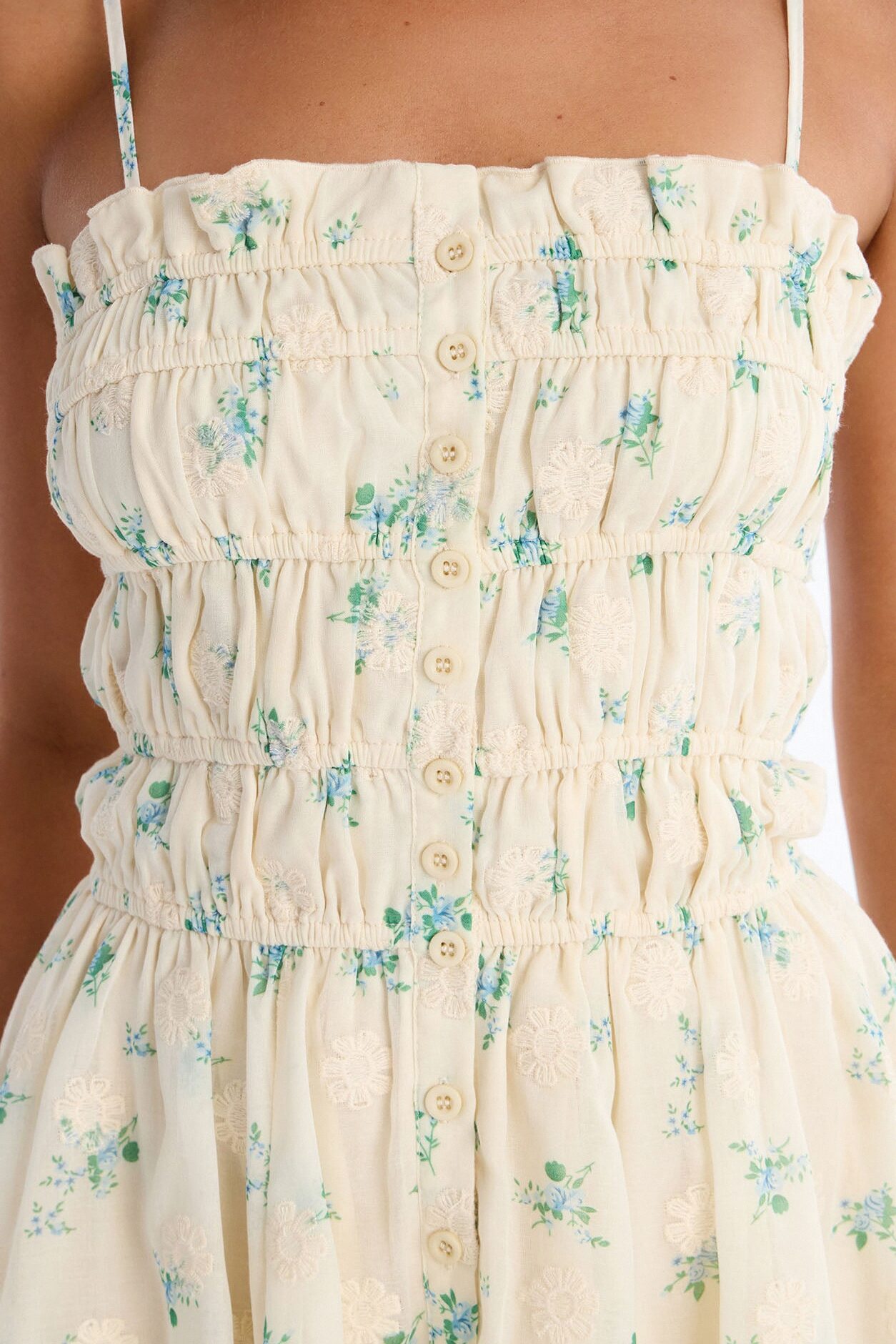 Baylor Floral Chiffon Mini Dress - Yellow