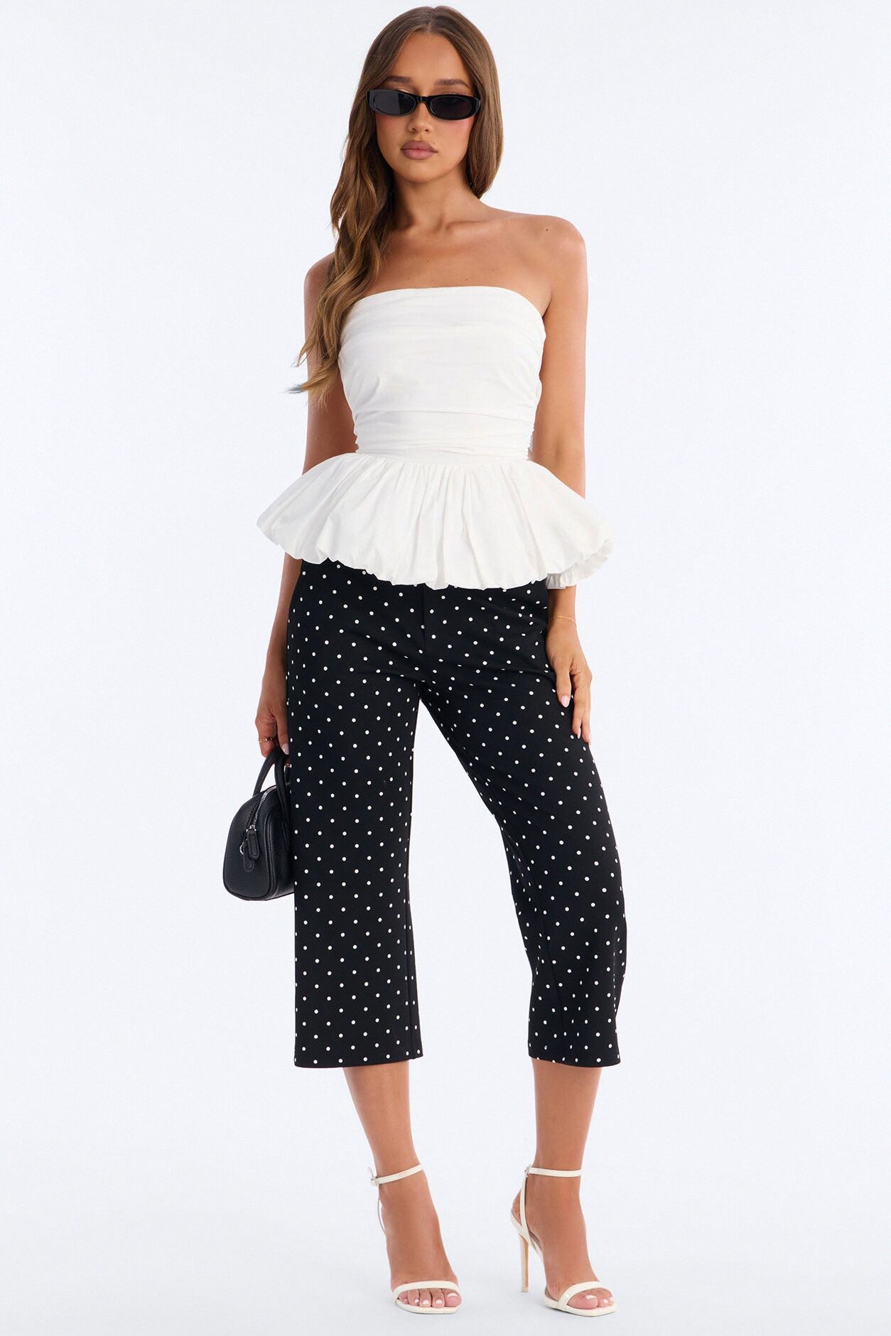 Softly In Love Bubble Hem Poplin Top - White