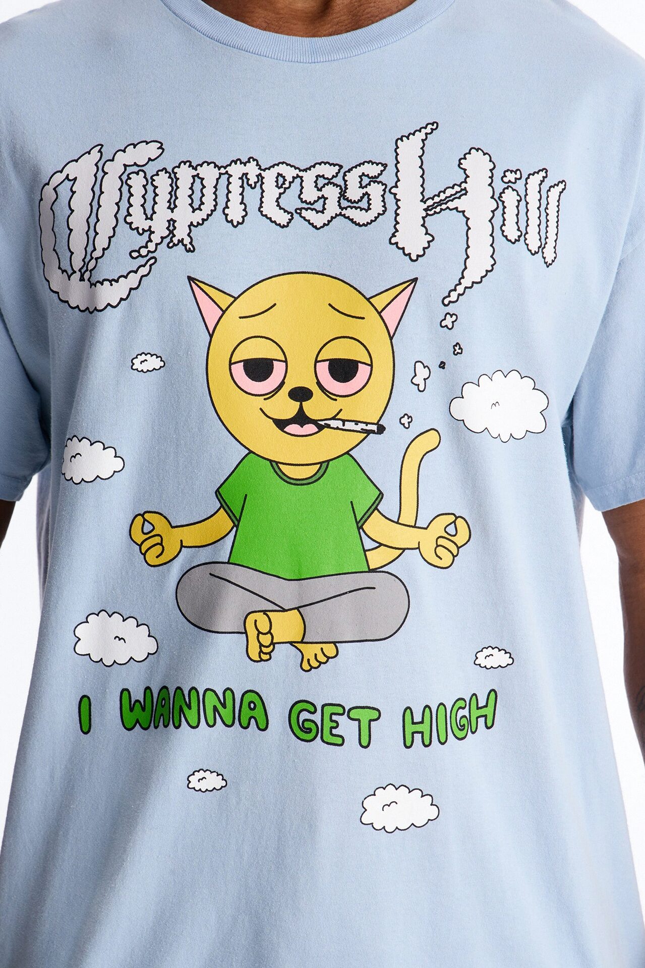 Cypress Hill I Wanna Get High Boxy Short Sleeve Tee - Light Blue