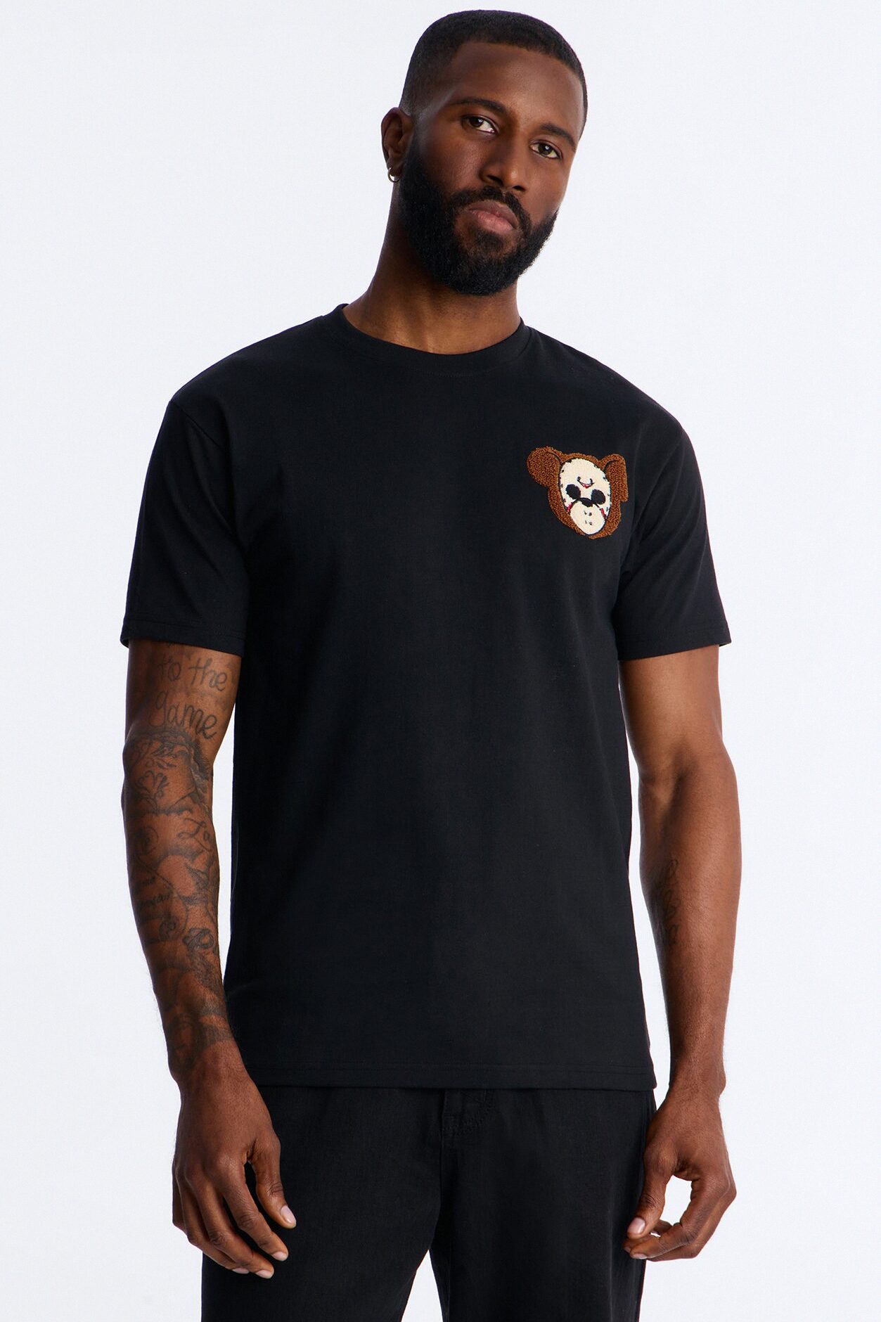 Savage Bear Chenille Patch Short Sleeve Tee - Black