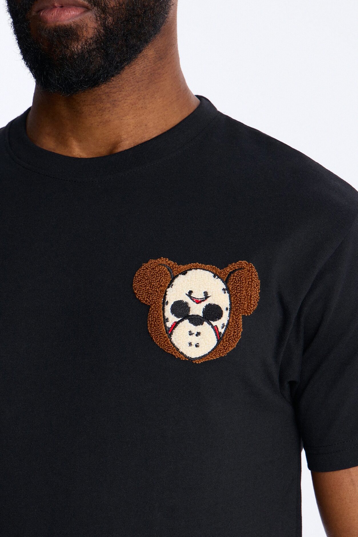 Savage Bear Chenille Patch Short Sleeve Tee - Black