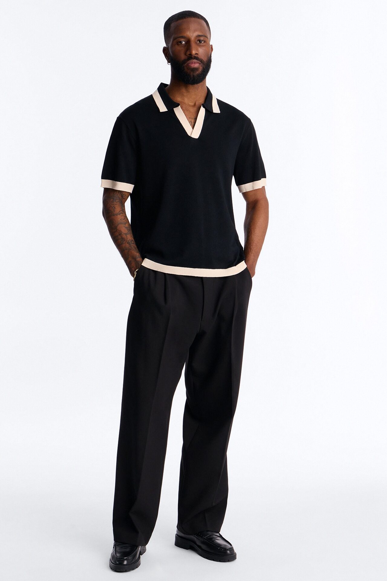 Rue Saint Johnny Collar Polo - Black