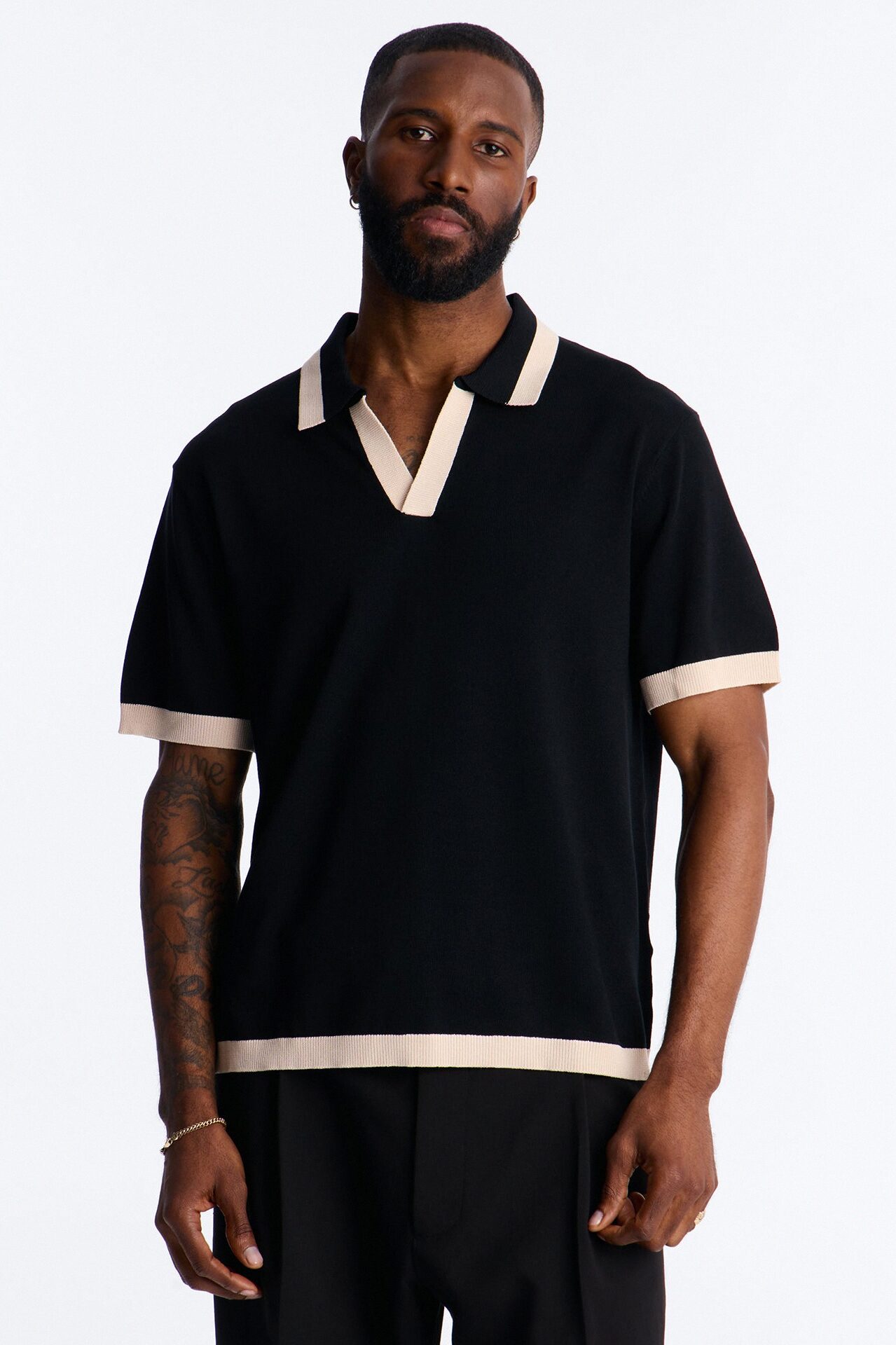 Rue Saint Johnny Collar Polo - Black