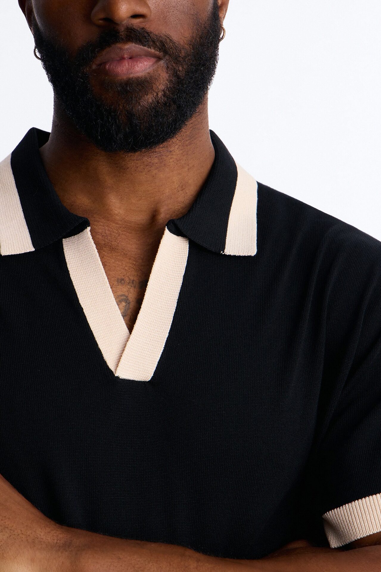 Rue Saint Johnny Collar Polo - Black