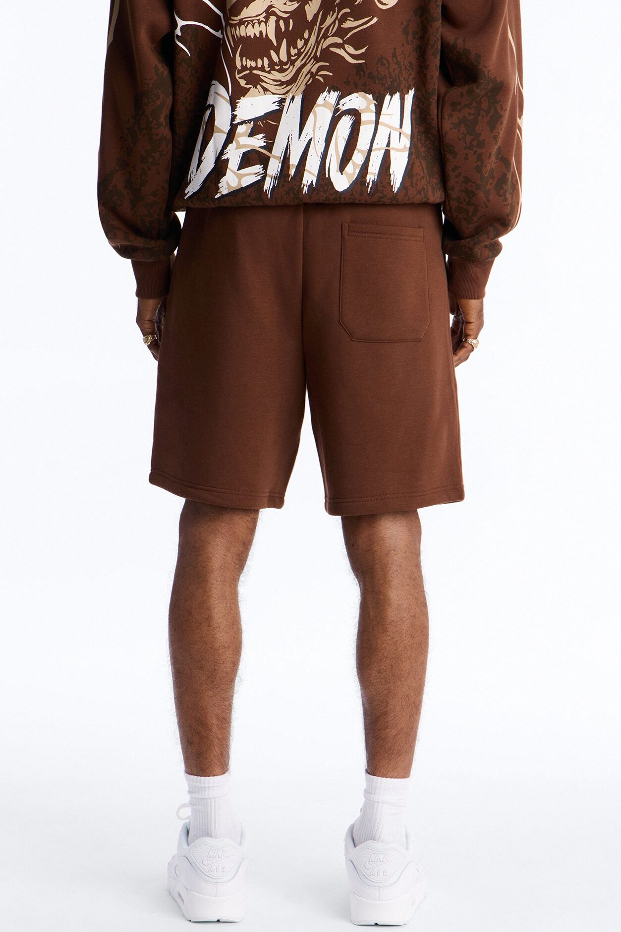 Dodge Demon Oni Mask Sweatshorts - Brown