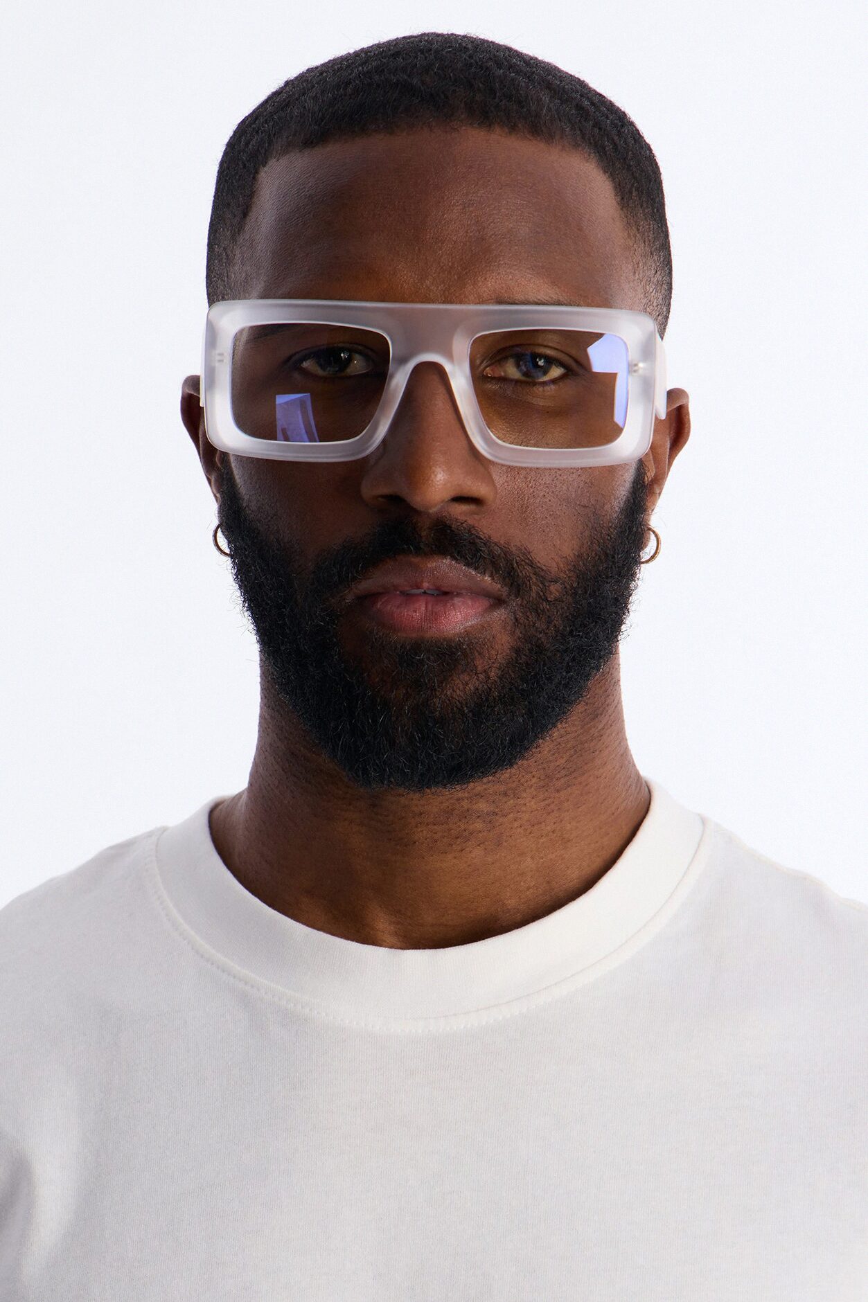 Prestige Matte Flat Top Sunglasses - Clear