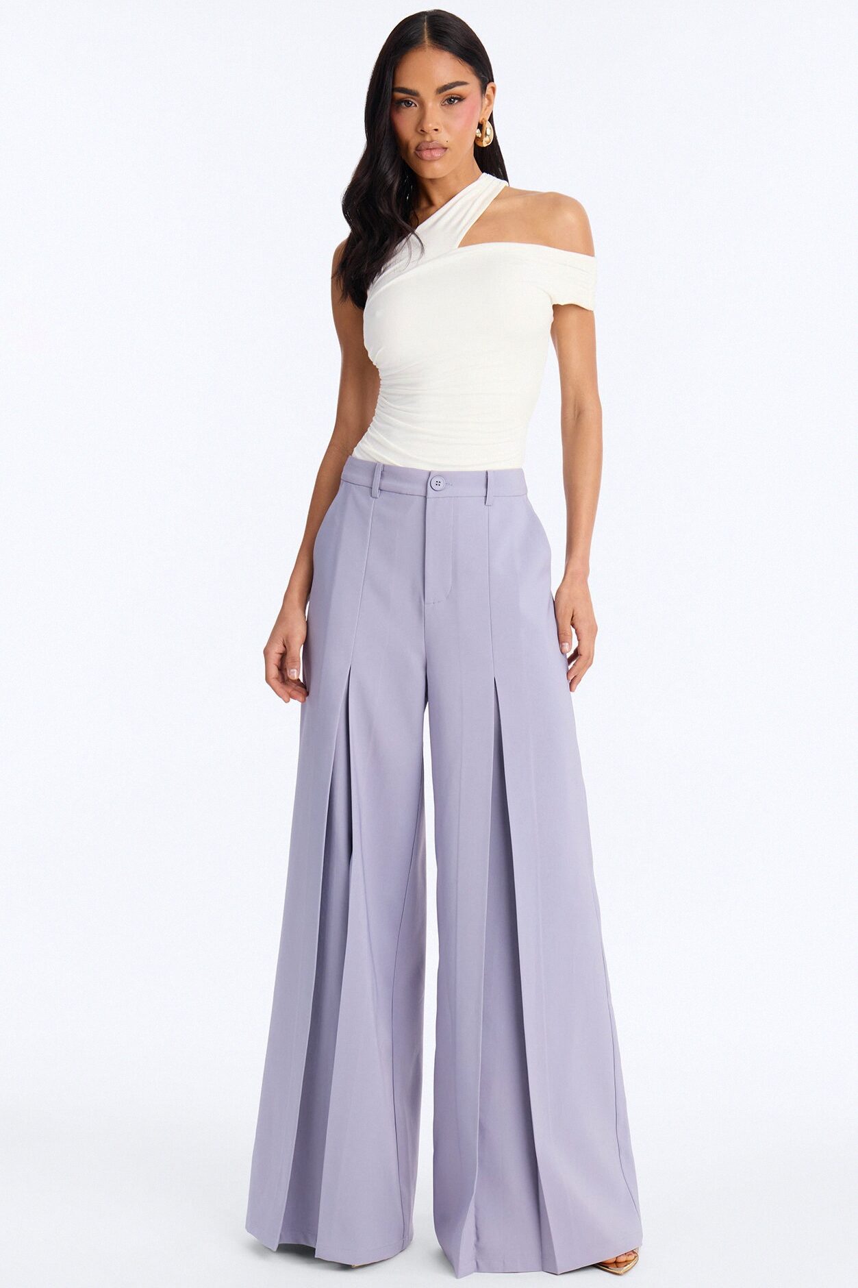 Karianna Crepe Woven Wide Leg Pant 33 - Slate Grey