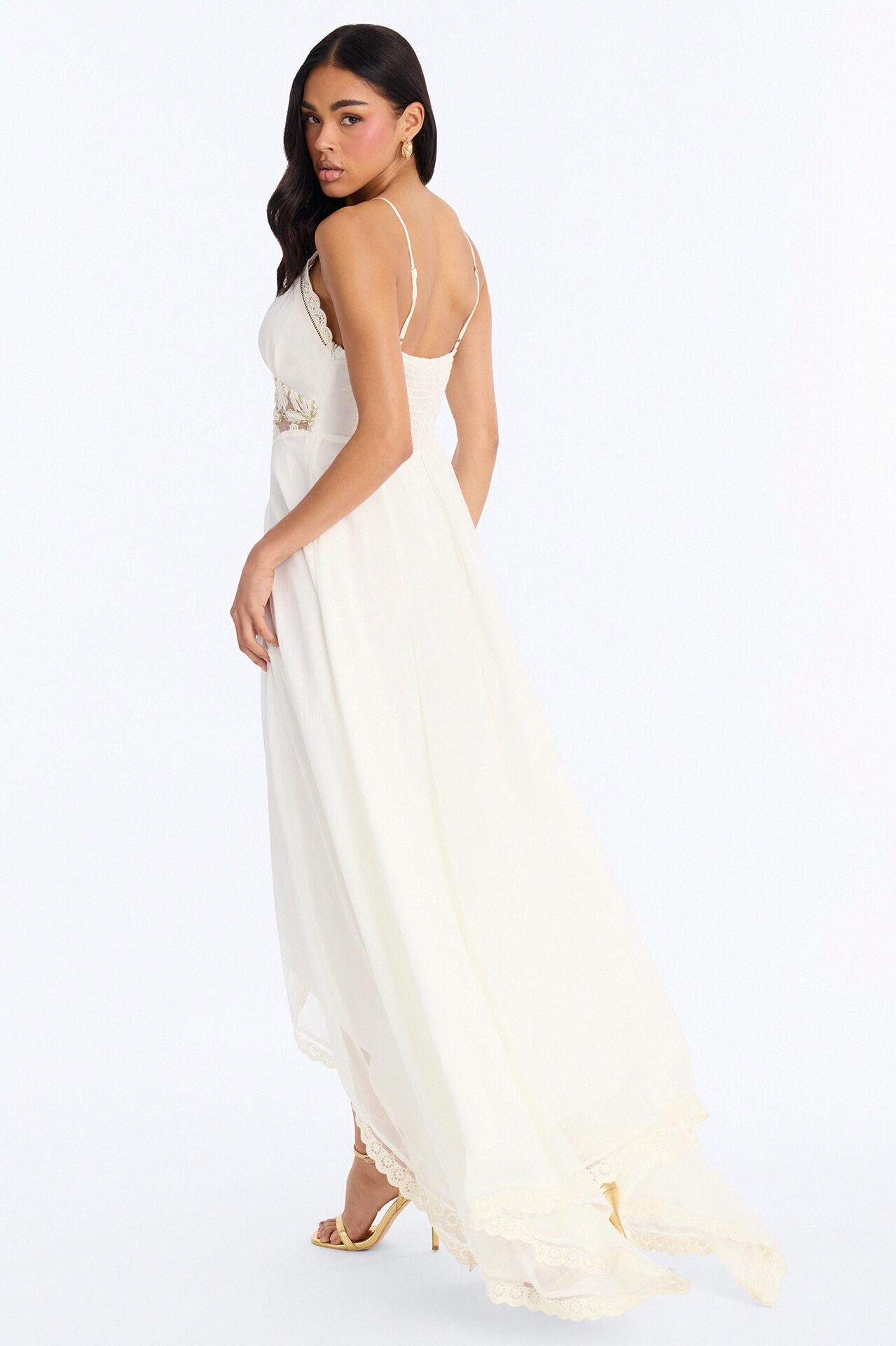 Amela Chiffon Maxi Dress - Cream