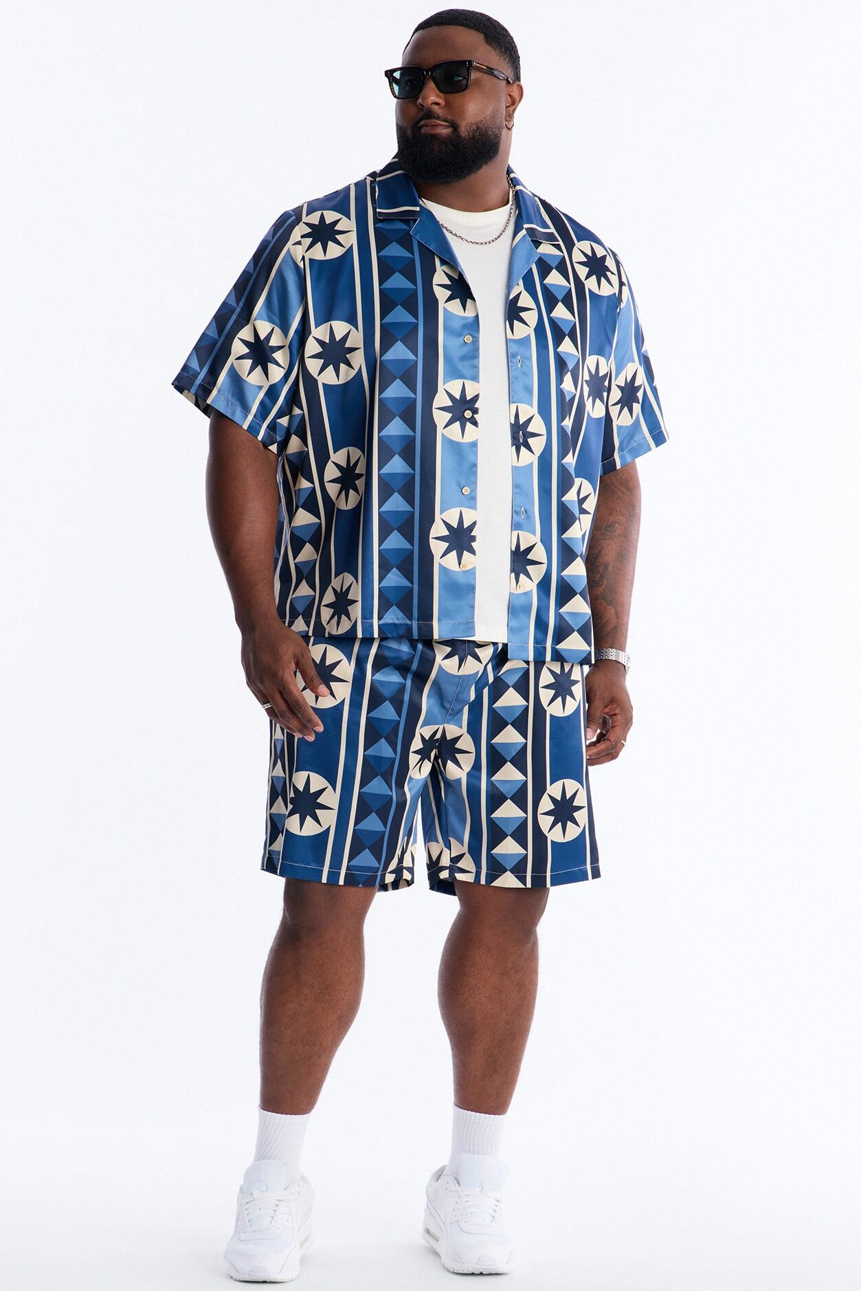 Toscana Geo Relaxed Short - Blue
