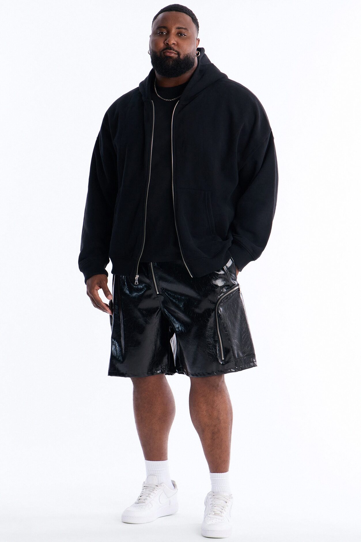 Relaxed Concordia Faux Leather Short - Black