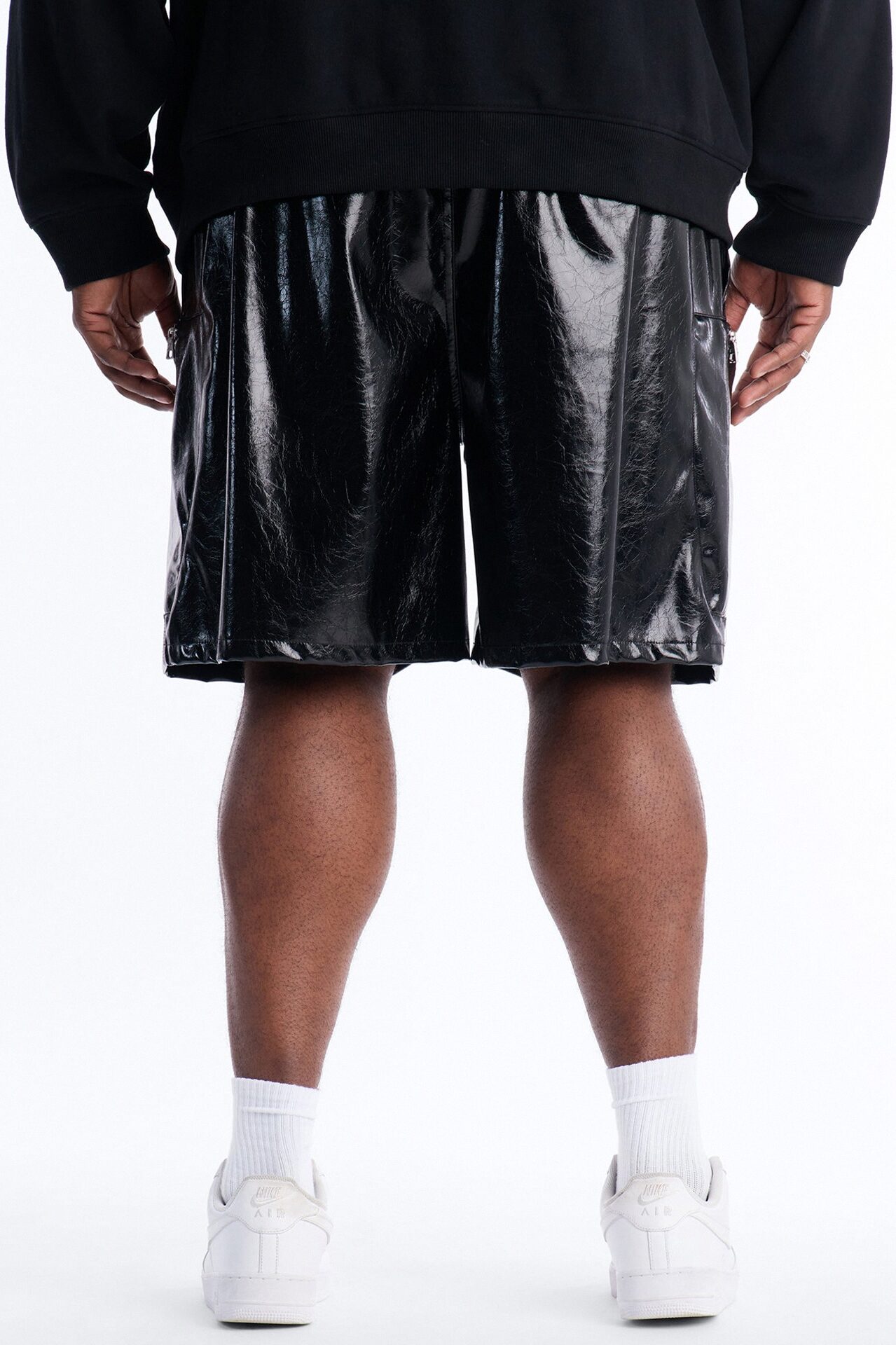 Relaxed Concordia Faux Leather Short - Black