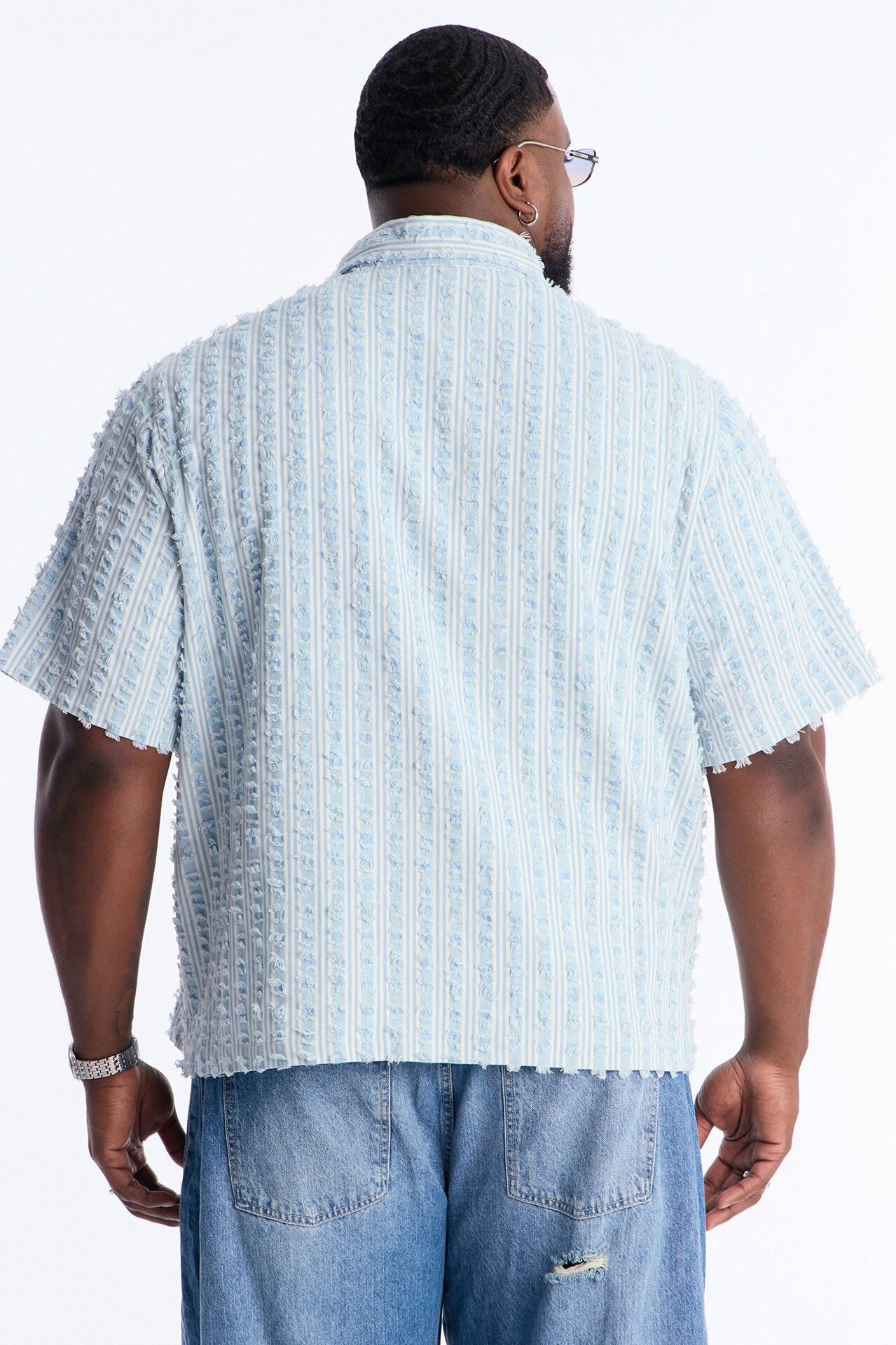 Relaxed Eternal Shell Button Up Shirt - Light Blue