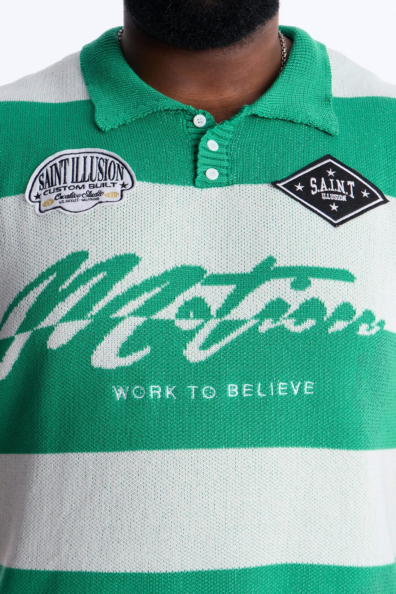 Motion Lines Sweater Vest - Green