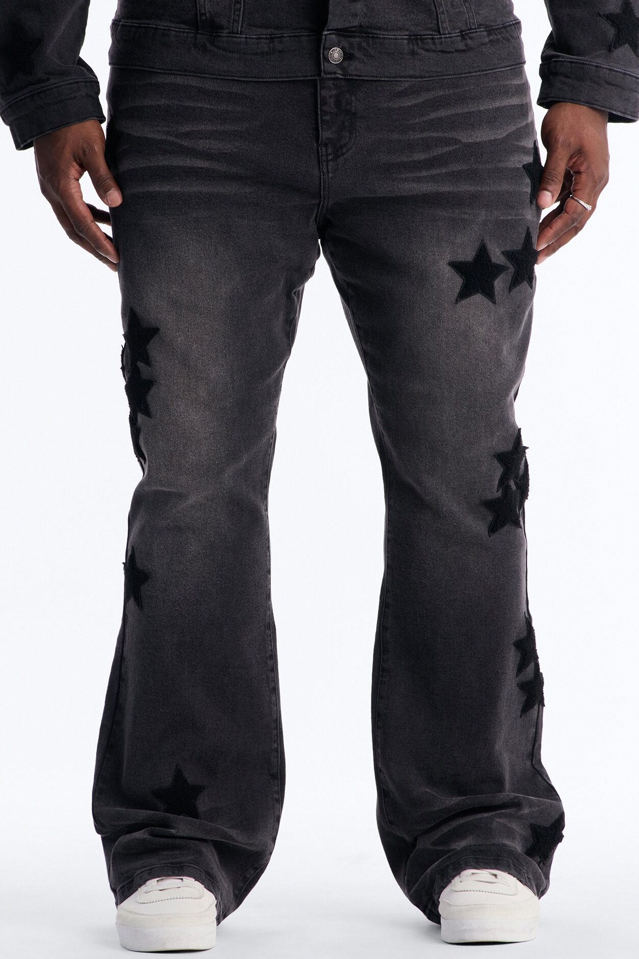 Stacked Skinny Flare Stellar Jean - Black Wash