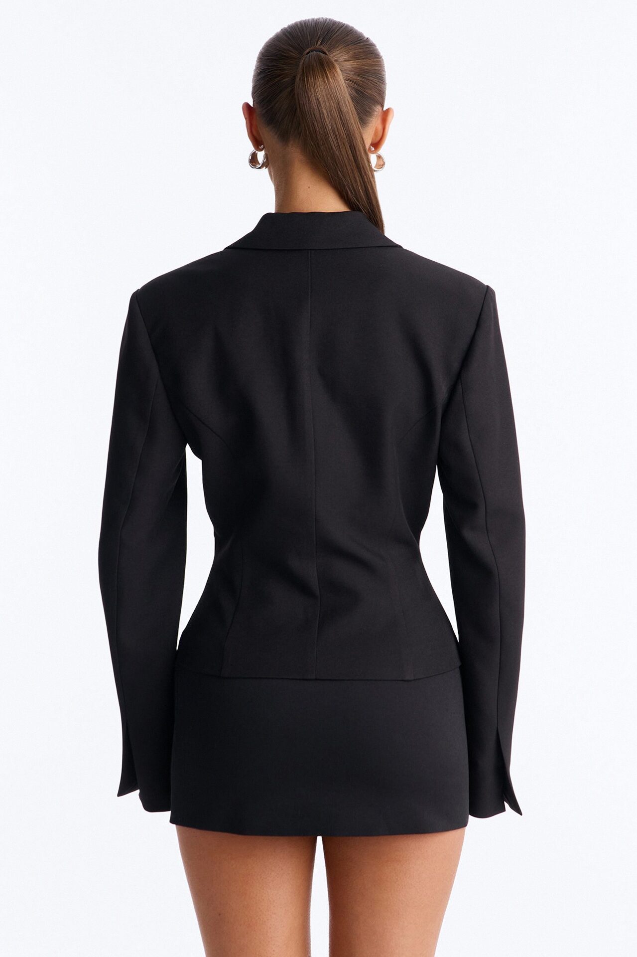 Where's Your Waist Corset Fitted Blazer - Black