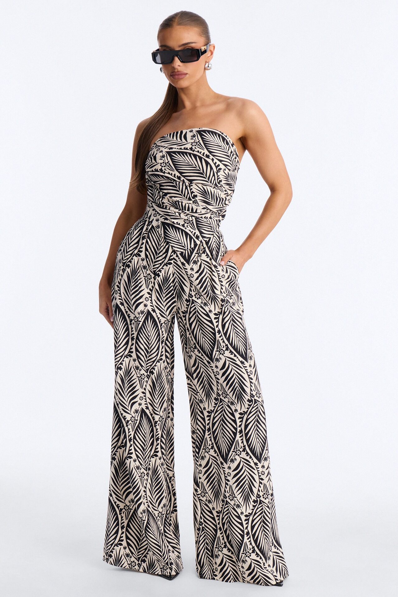 Nadine Scarf Top And Pant Set - Black/combo