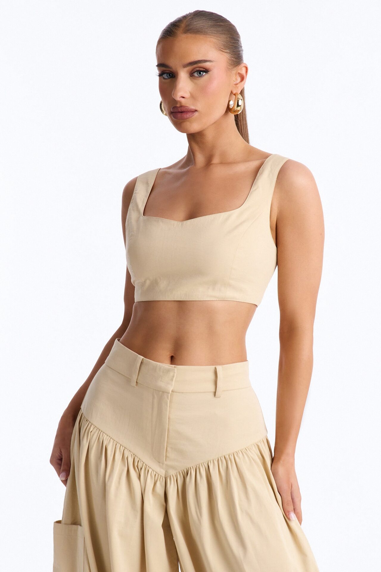 Leilani Balloon Pant Set - Khaki