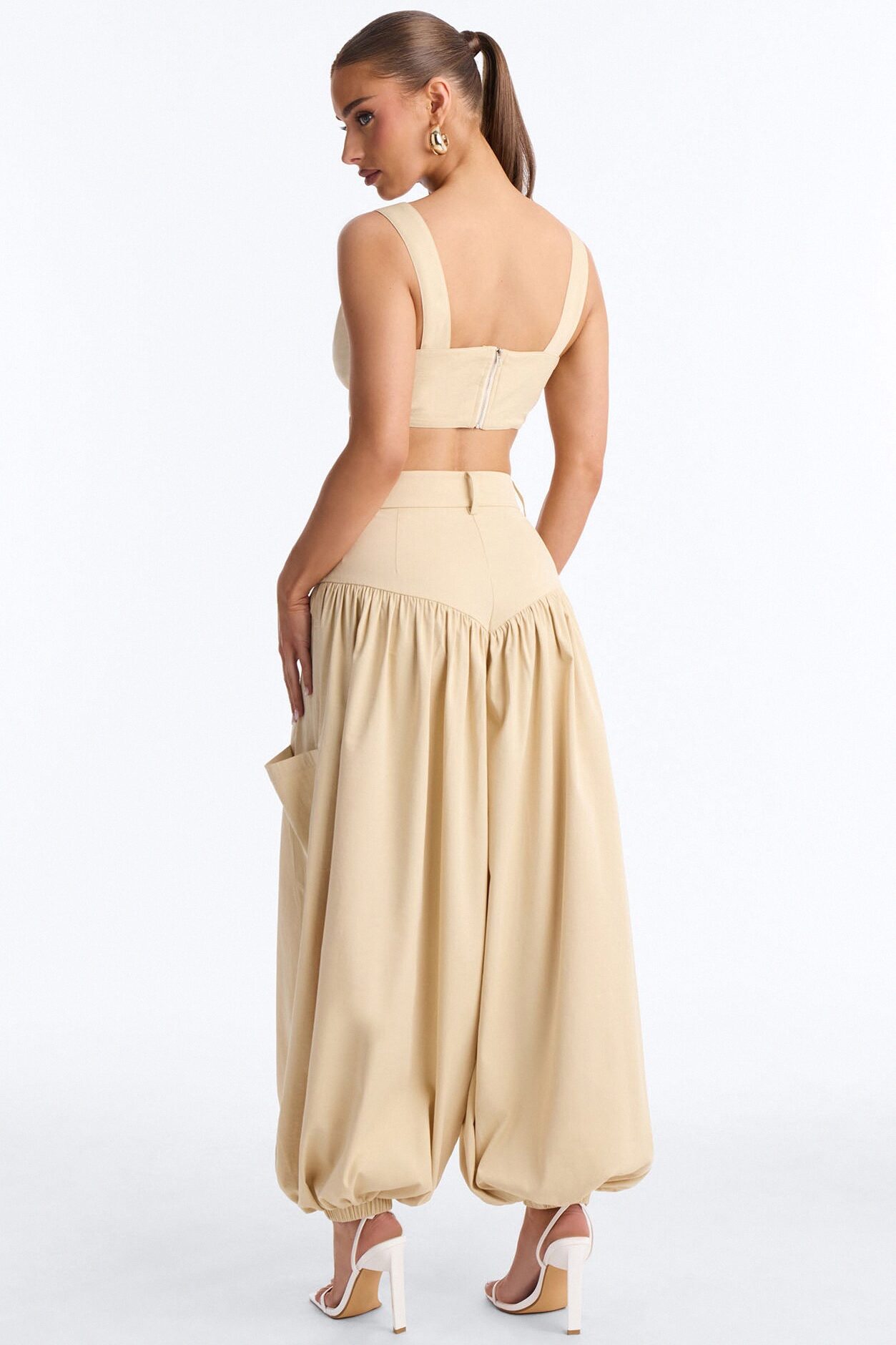 Leilani Balloon Pant Set - Khaki
