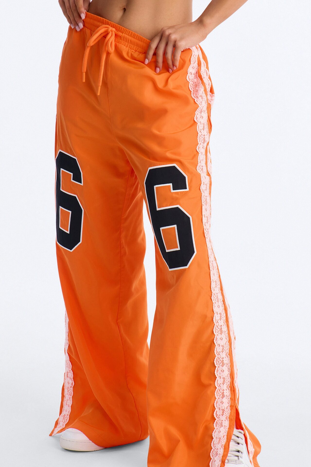 Lucky You Laced Windbreaker Lounge Pant - Orange