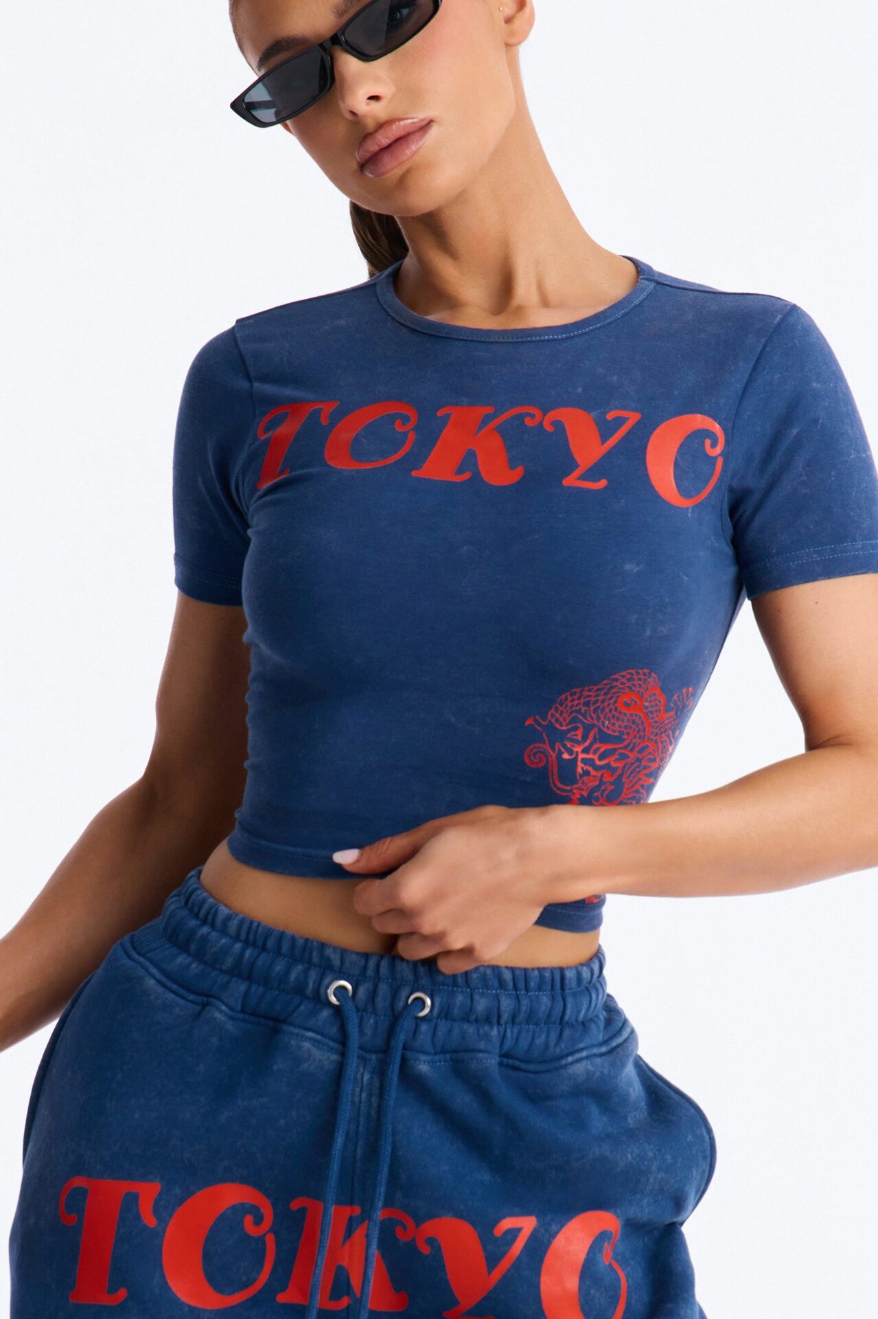 Tokyo Fleece Wide Leg Pant Set - Blue