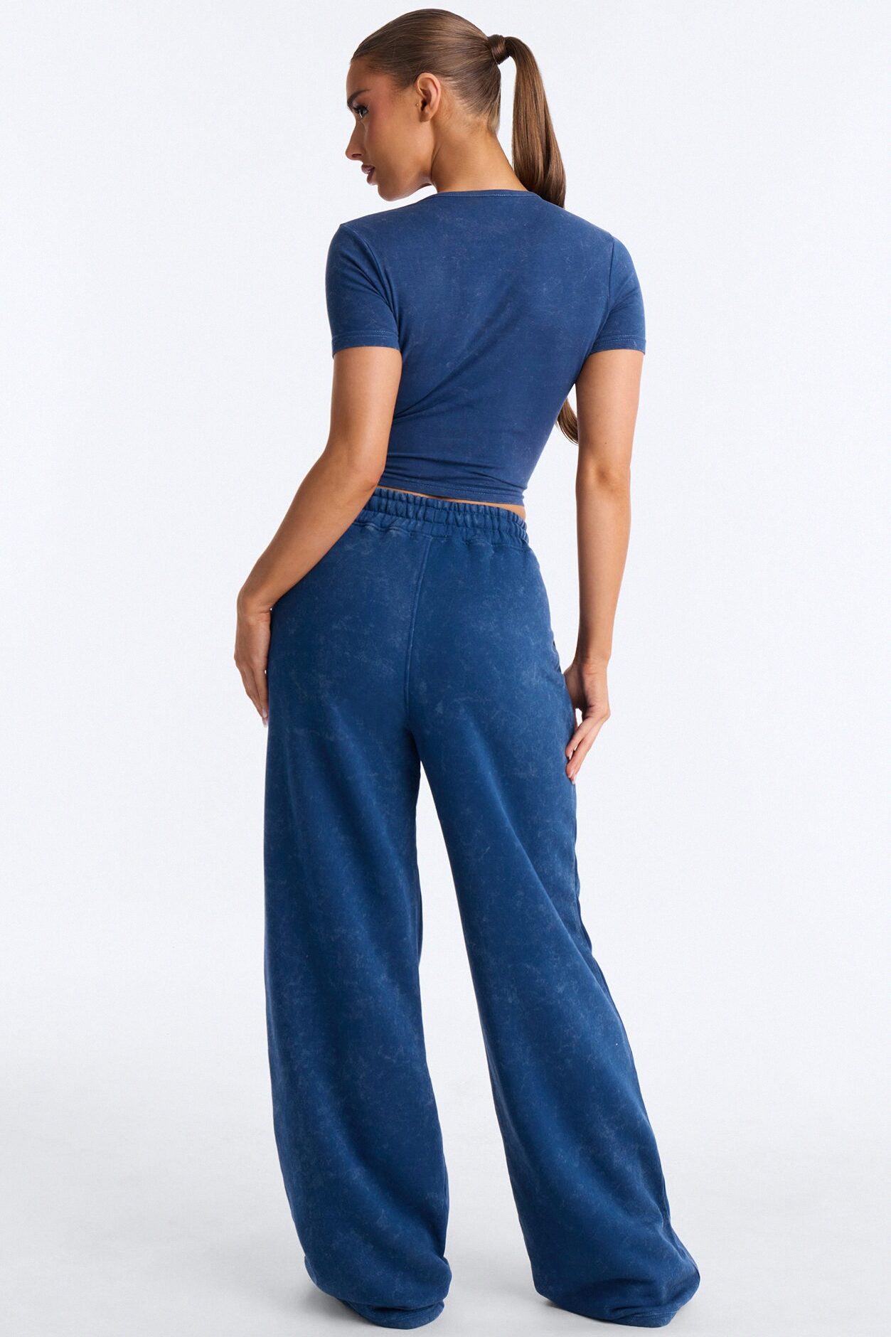 Tokyo Fleece Wide Leg Pant Set - Blue