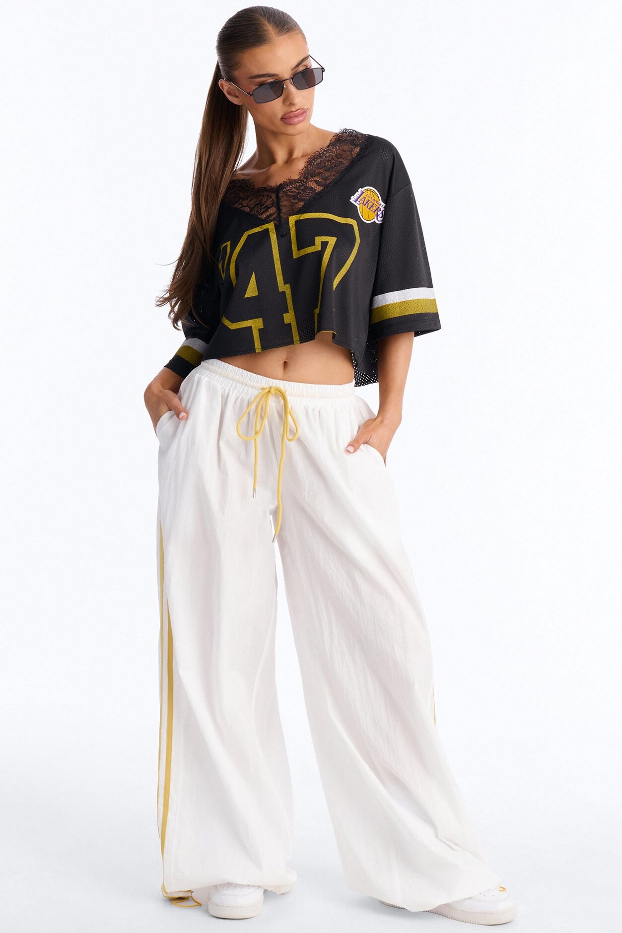 NBA LA Lakers Cropped Top - Black