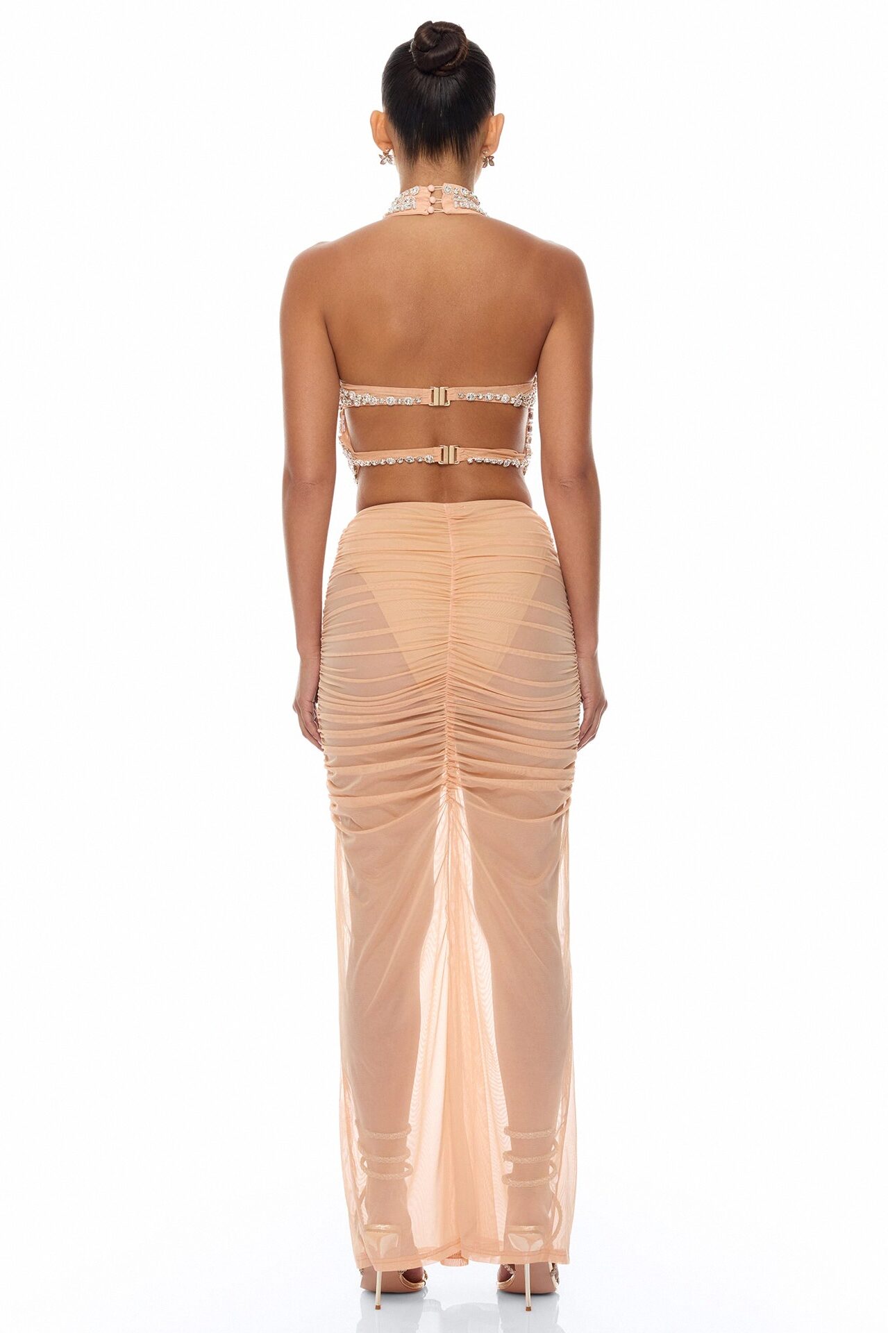 Savanna Rhinestone Skirt Set - Nude/combo