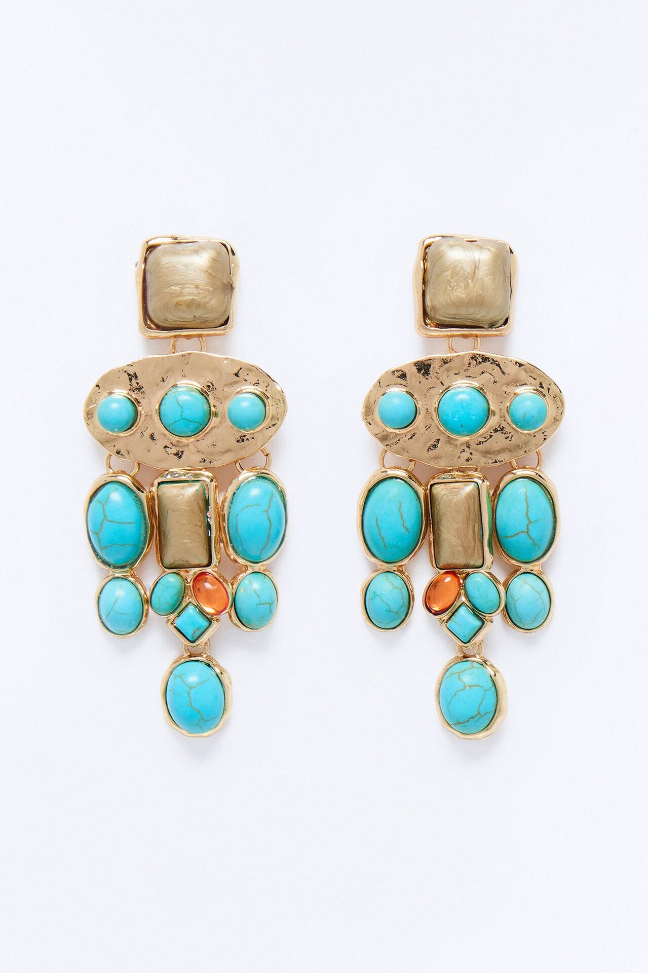 Mya Jeweled Earrings - Turquoise