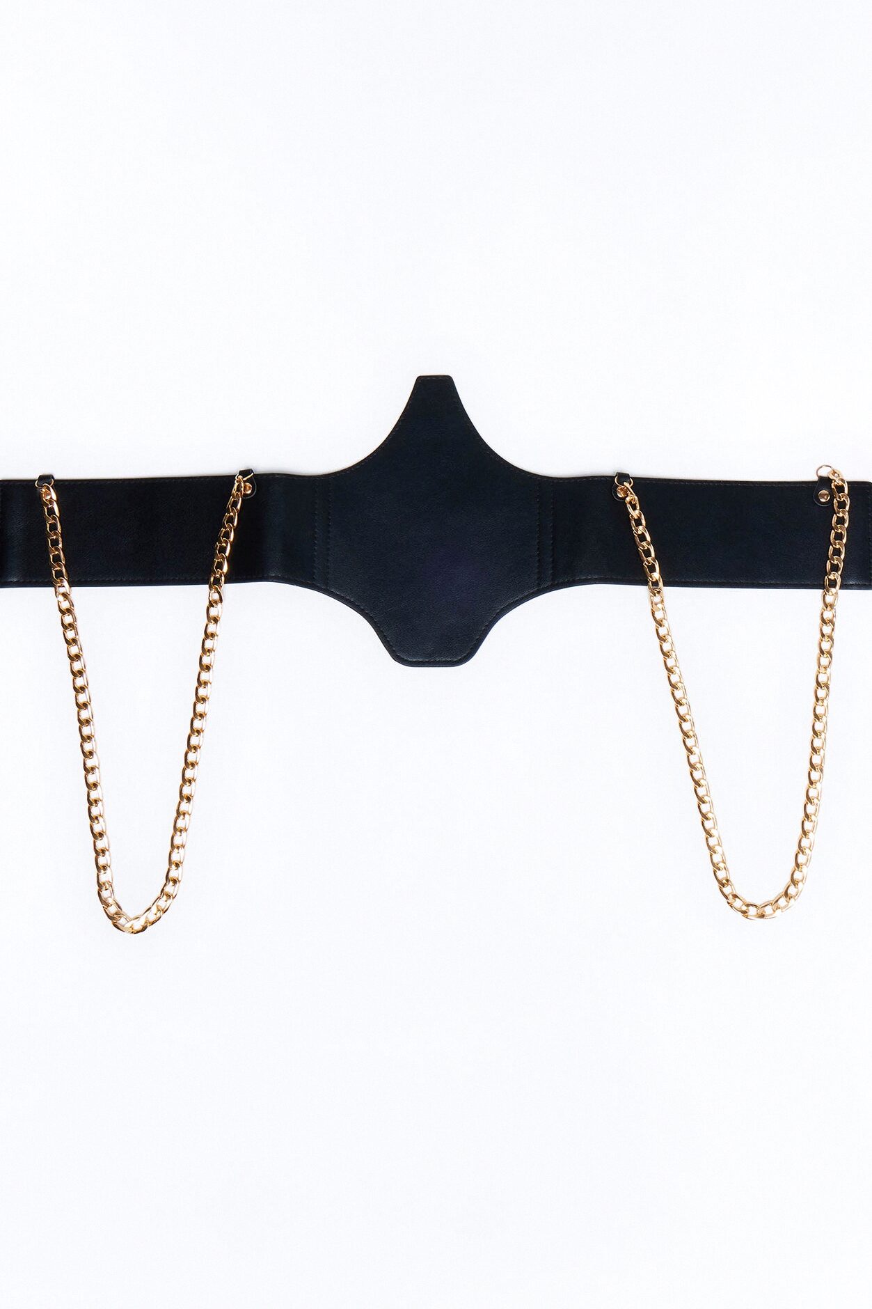 Tough It Out Chain Strap Corset Belt - Black