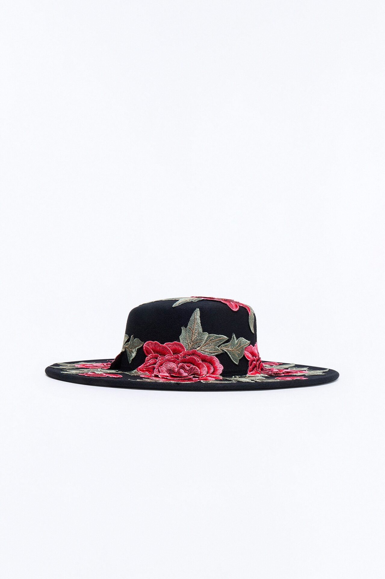Straight Facts Floral Fedora Hat - Black/combo