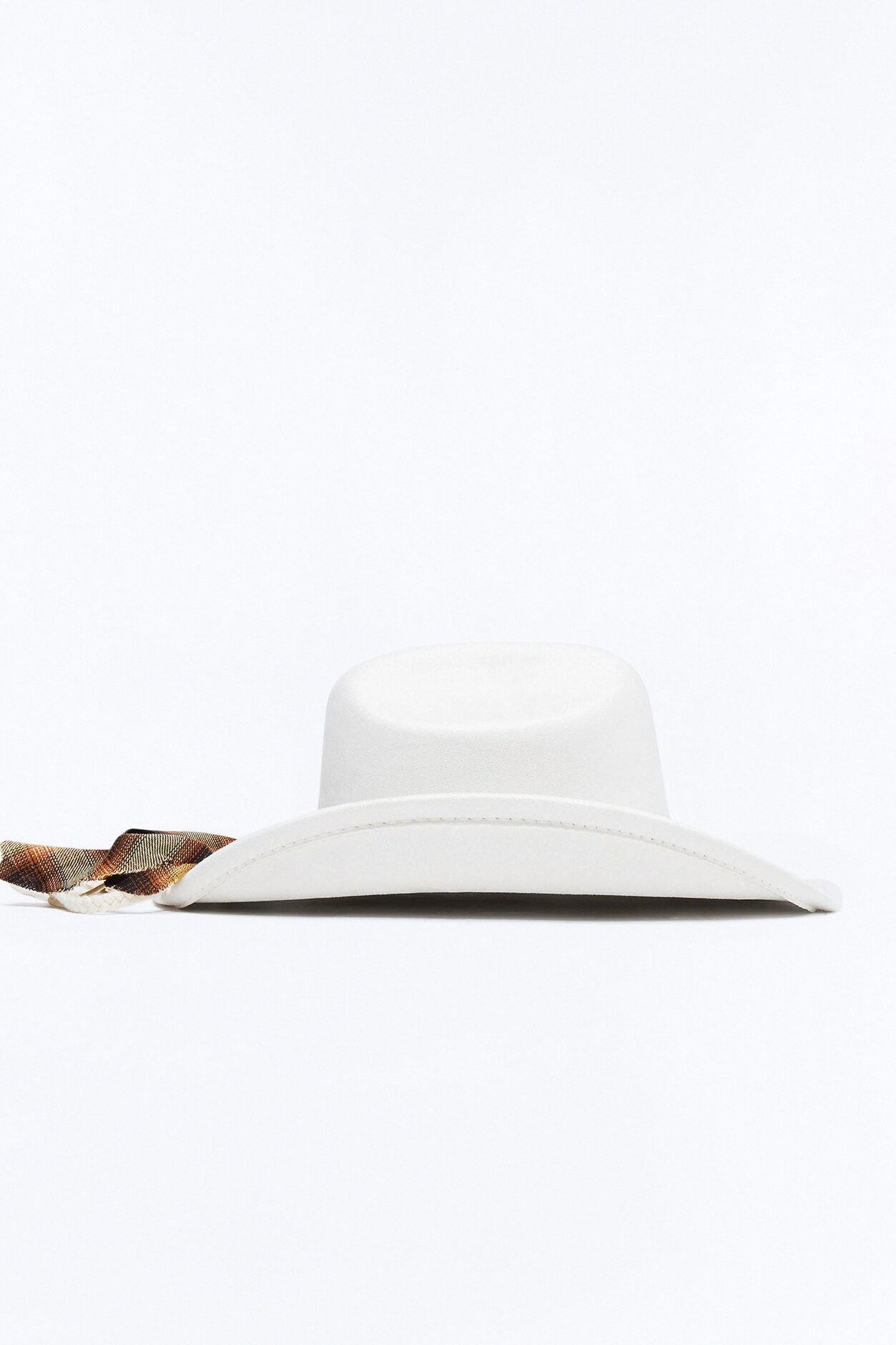 Saddle Up Faux Suede Braided Cowboy Hat - Ivory