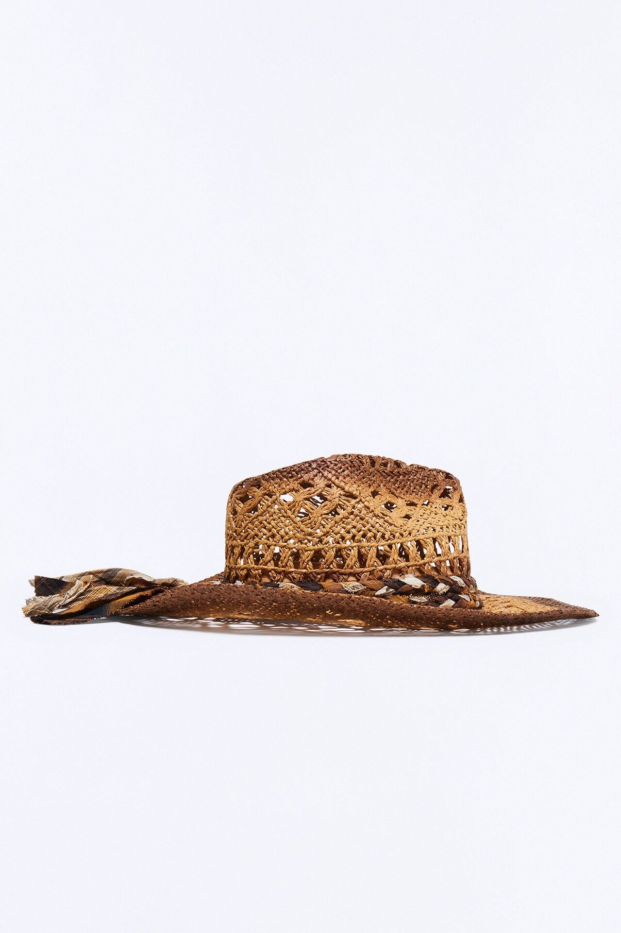 Ready To Ride Straw Braided Cowboy Hat - Khaki