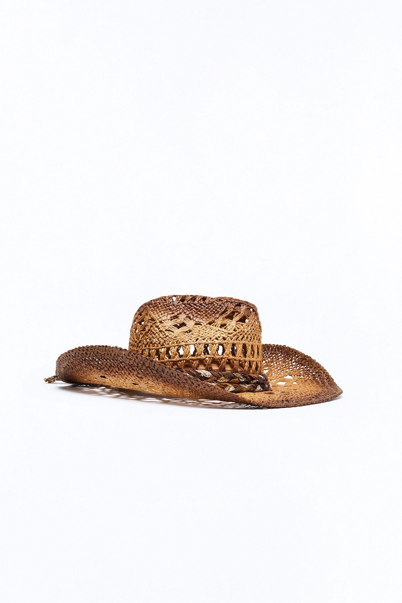 Ready To Ride Straw Braided Cowboy Hat - Khaki