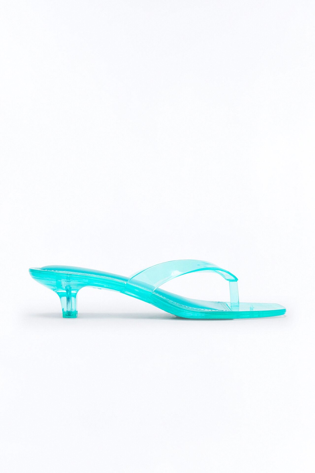 Bahamas Jelly Thong Kitten Heels - Turquoise