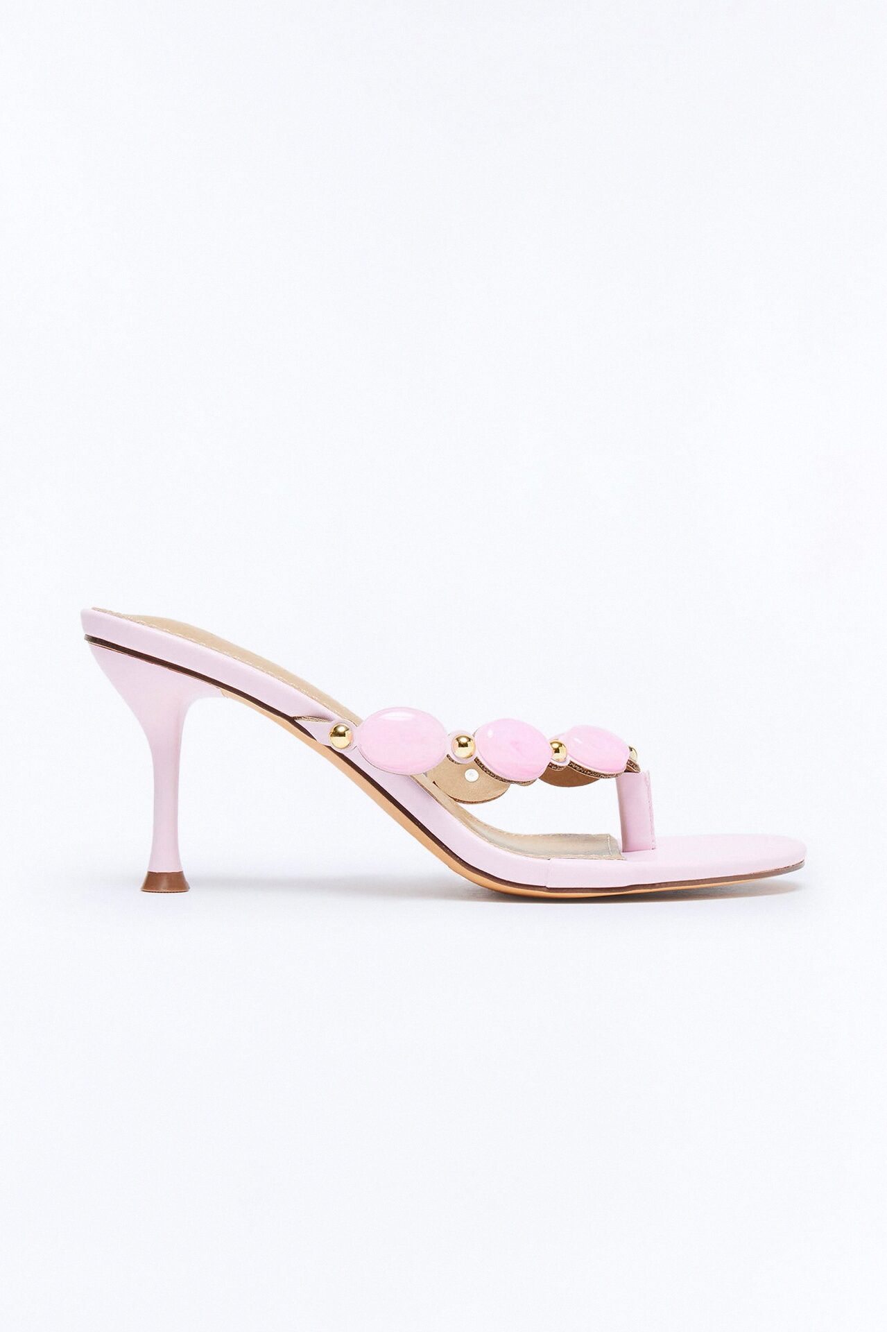 Bay Stone Thong Heels - Pink