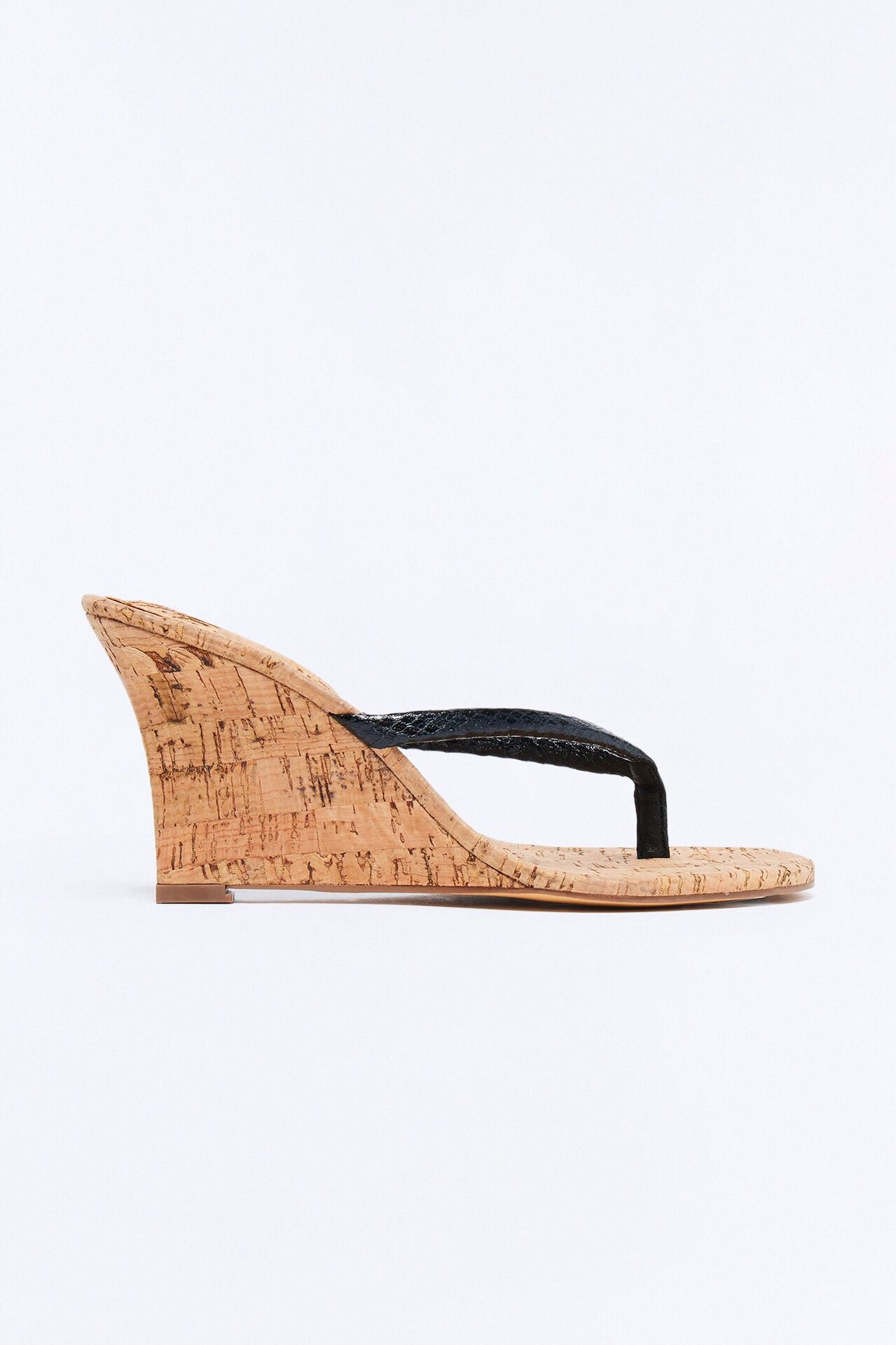Fluke Cork Thong Wedges - Black
