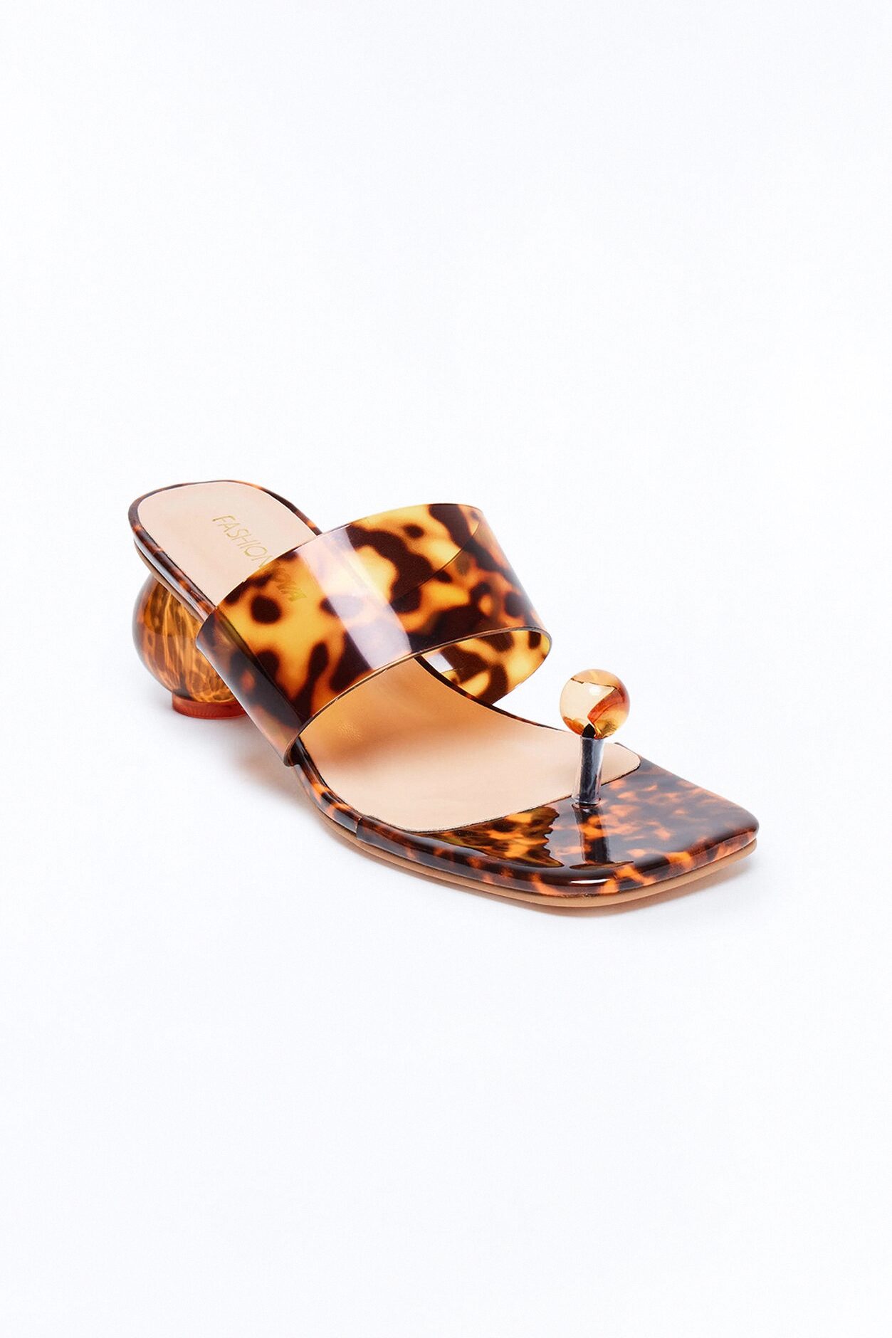 Popular Toe Ring Novelty Heels - Tortoise