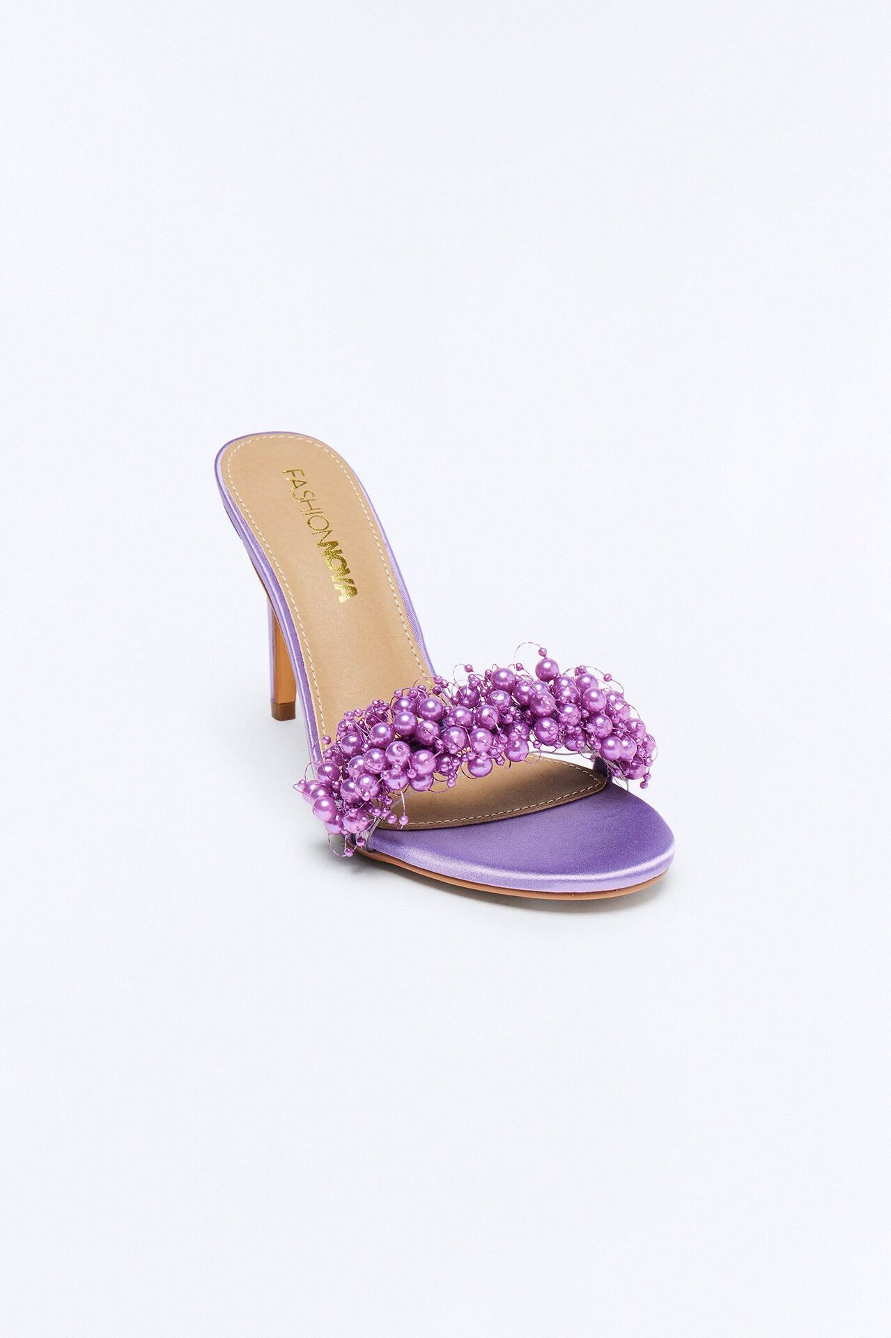 Penelope Pearl Mule Heels - Violet