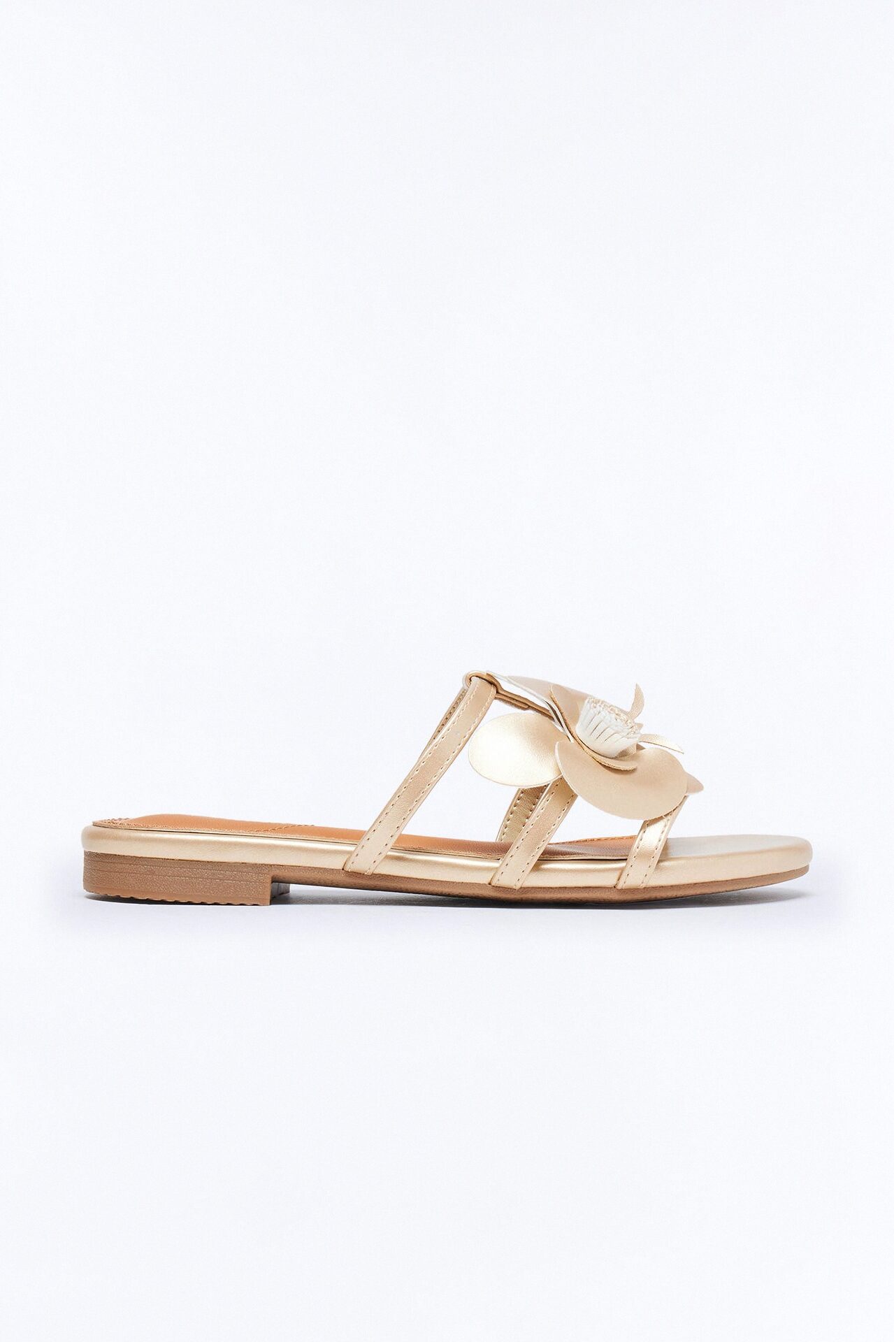 Xenith Flower Slip On Sandals - Gold