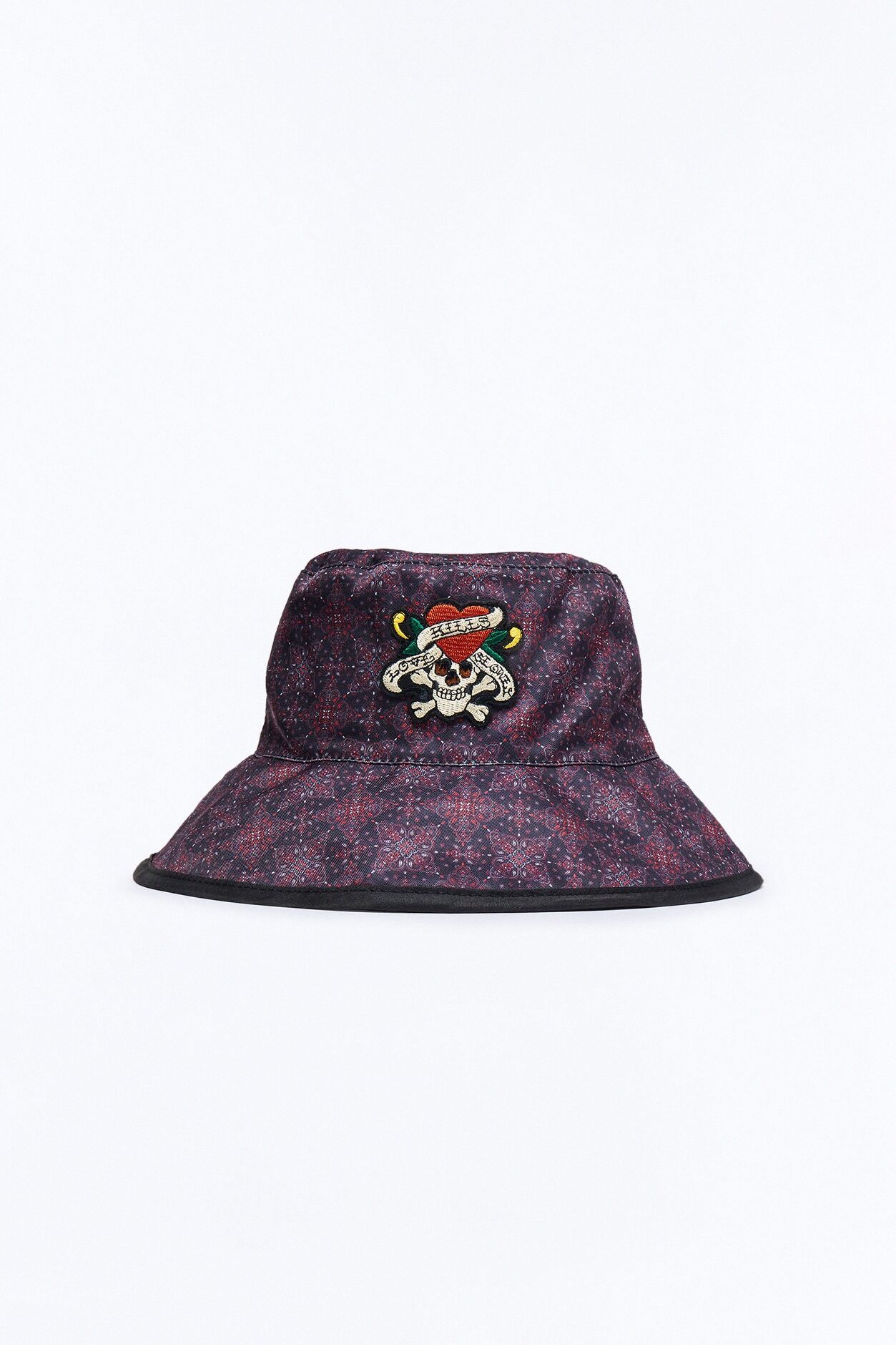 Street Heart Ed Hardy Bucket Hat - Black/Red