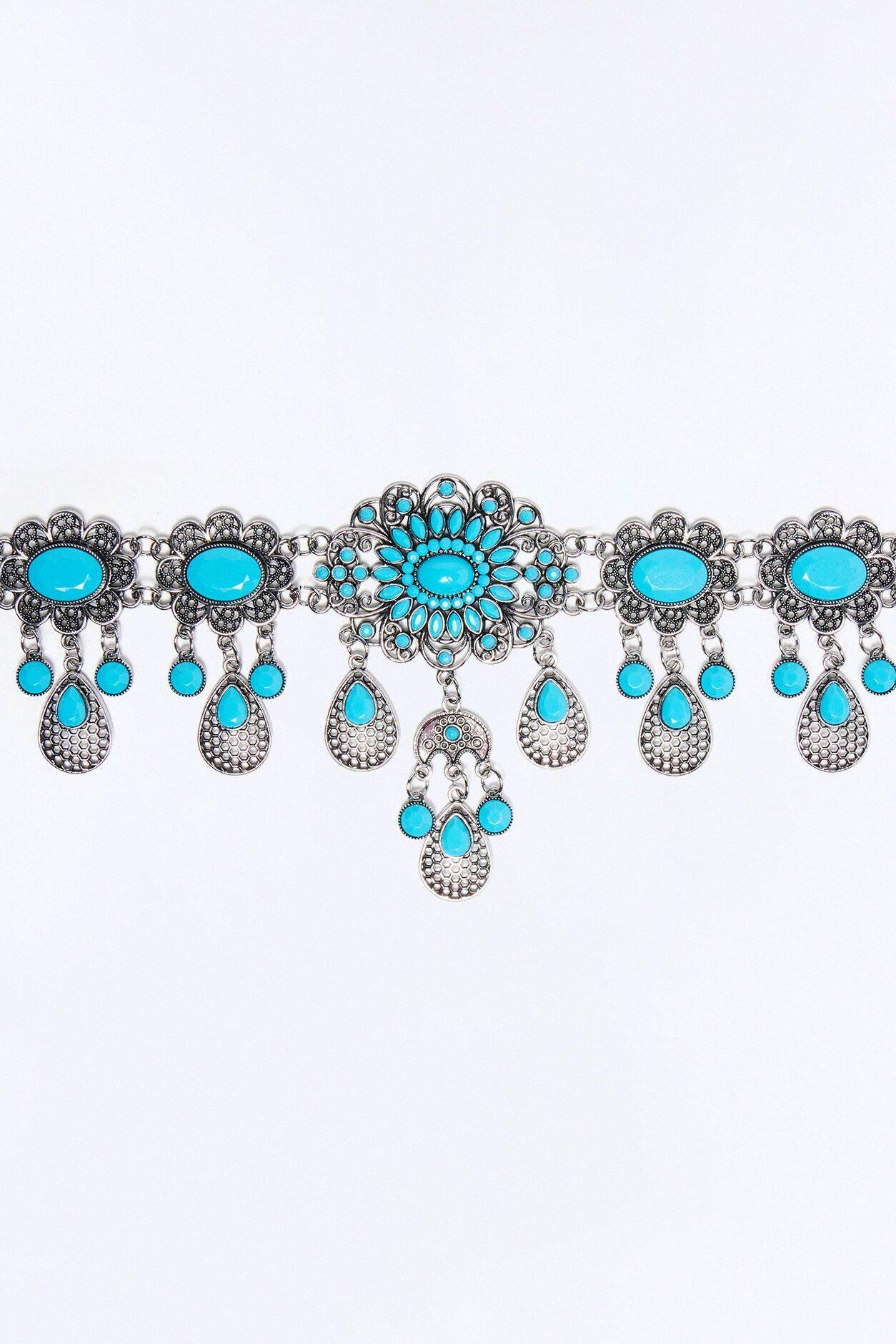 Dew Drops Chain Belt - Turquoise