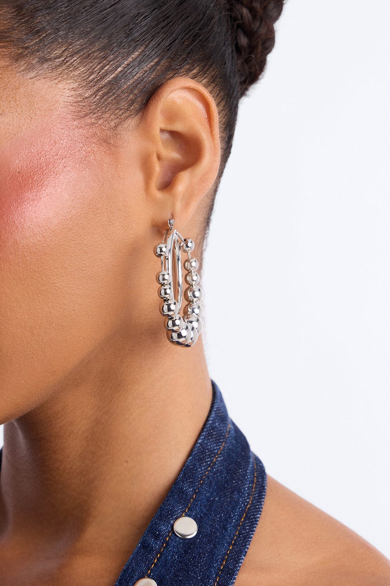 Misty Bubble Hoop Earrings - Silver