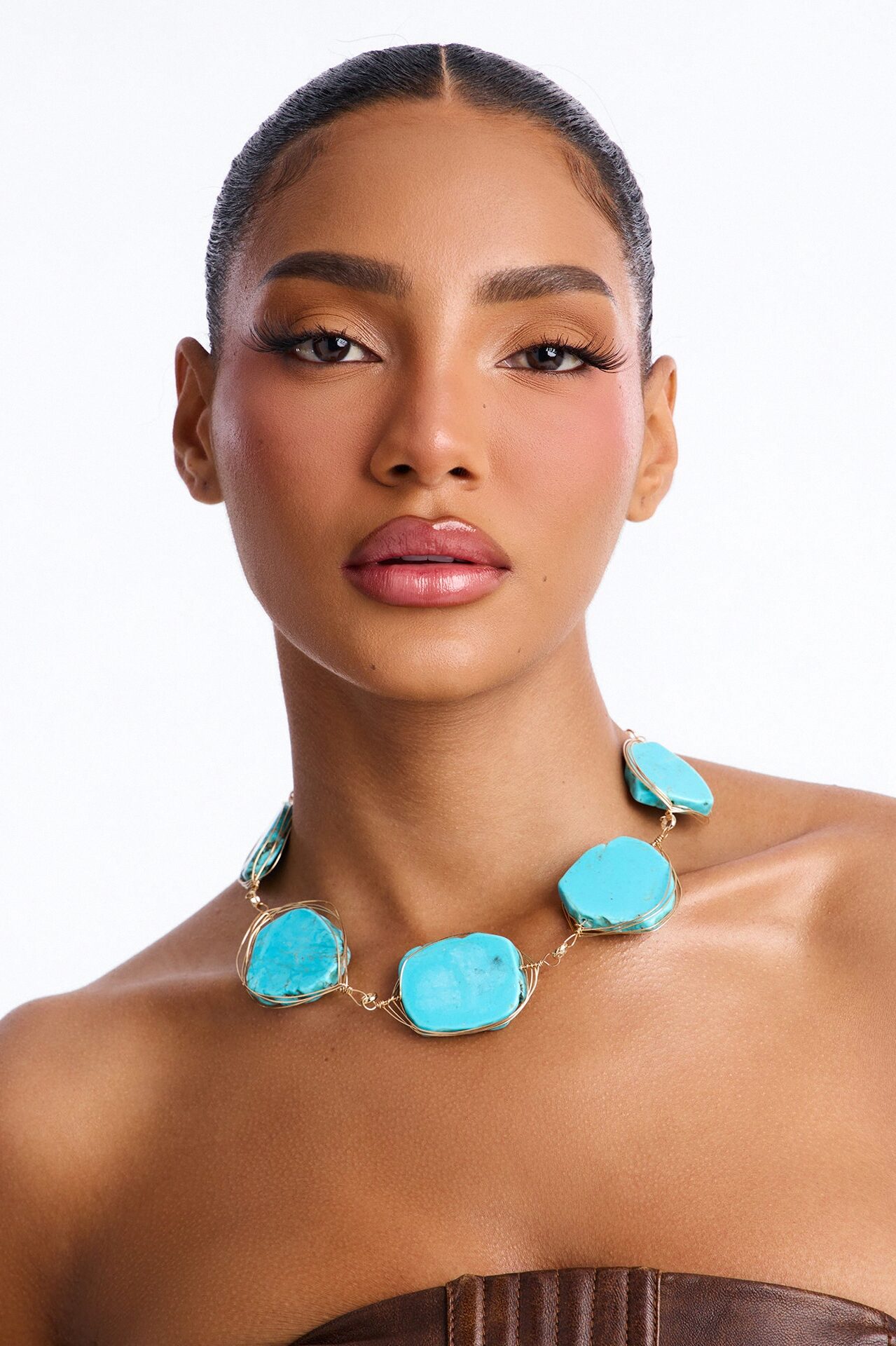 My Boots And Stones Single Chain Necklace - Turquoise