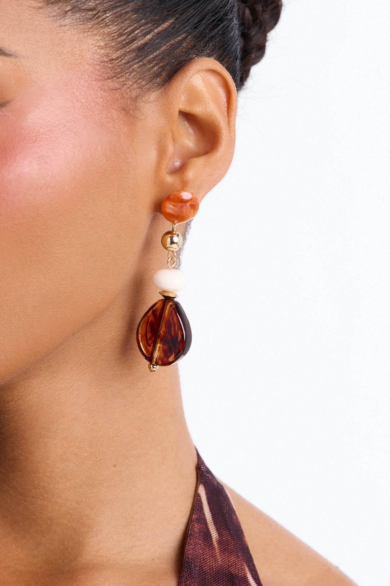 Rivera Maya Drop Earrings - Brown/combo