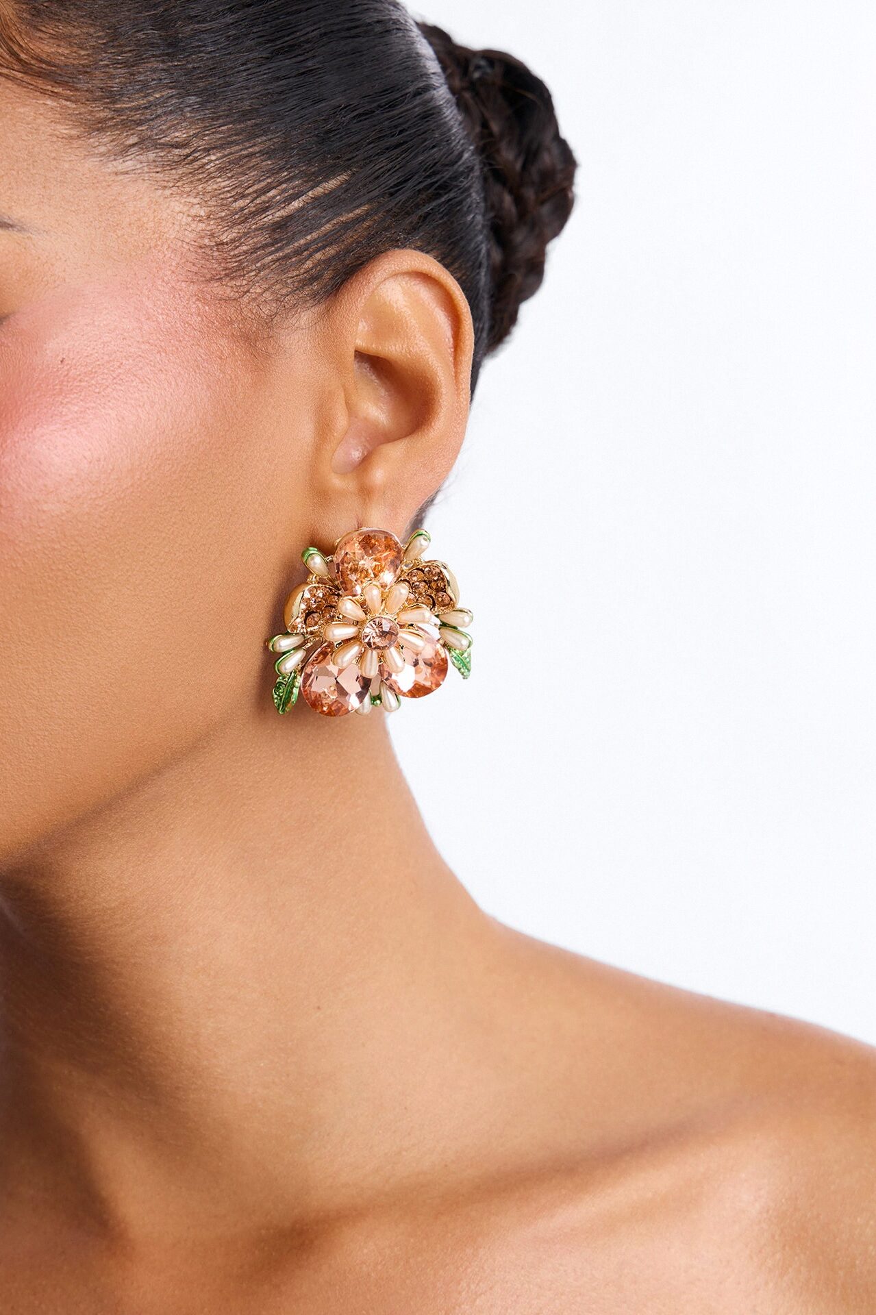 Cherie Amour Floral Earrings - Pink/combo