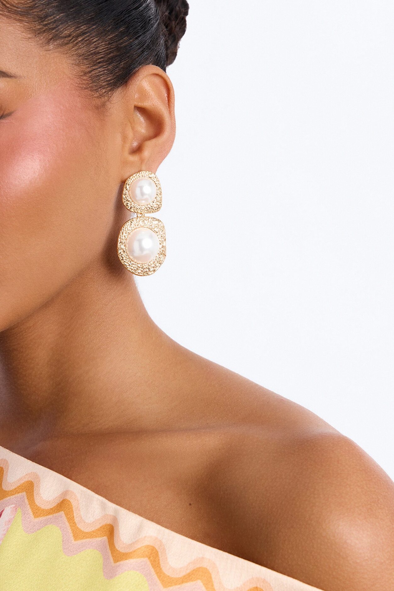 Pearl Of Wisdom Drop Earrings - Gold/combo