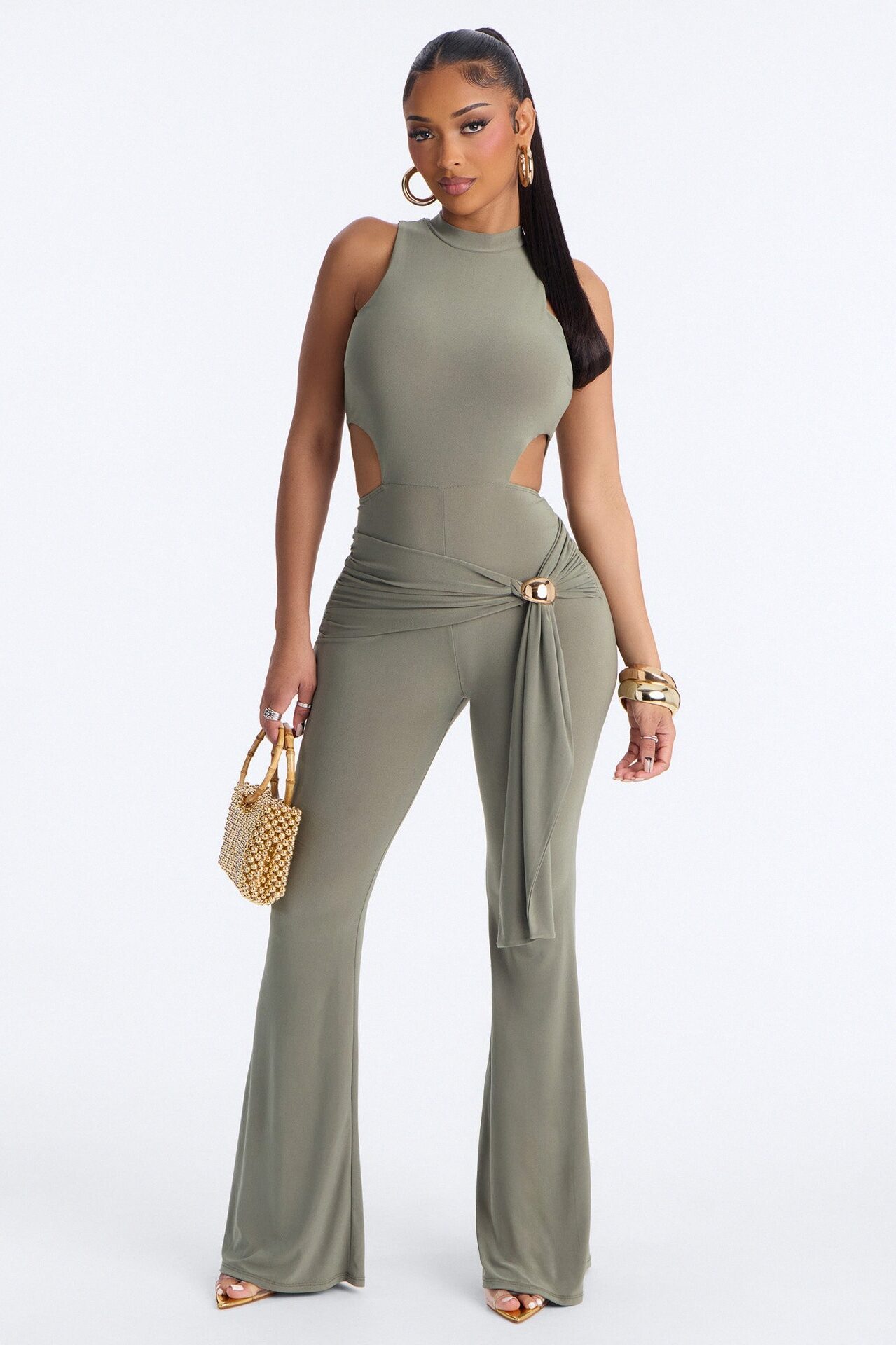 Afterhours Aura Cutout Jumpsuit - Olive